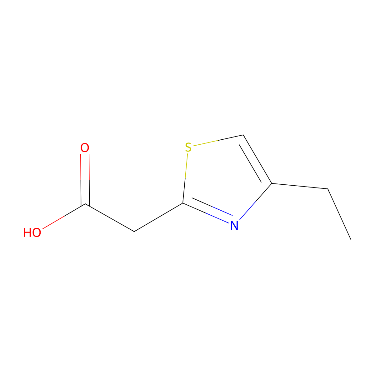 2-(4-Ethyl-1,3-thiazol-2-yl)acetic acid molecular structure, CAS 1181105-79-2