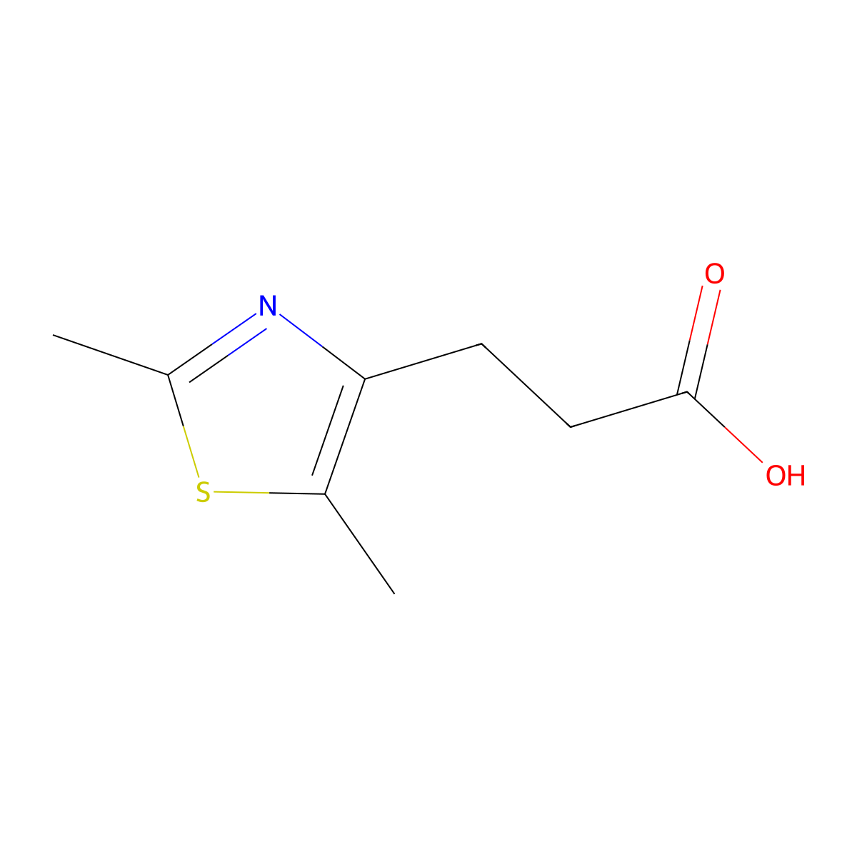 3-(Dimethyl-1,3-thiazol-4-YL)propanoic acid molecular structure, CAS 1181105-80-5