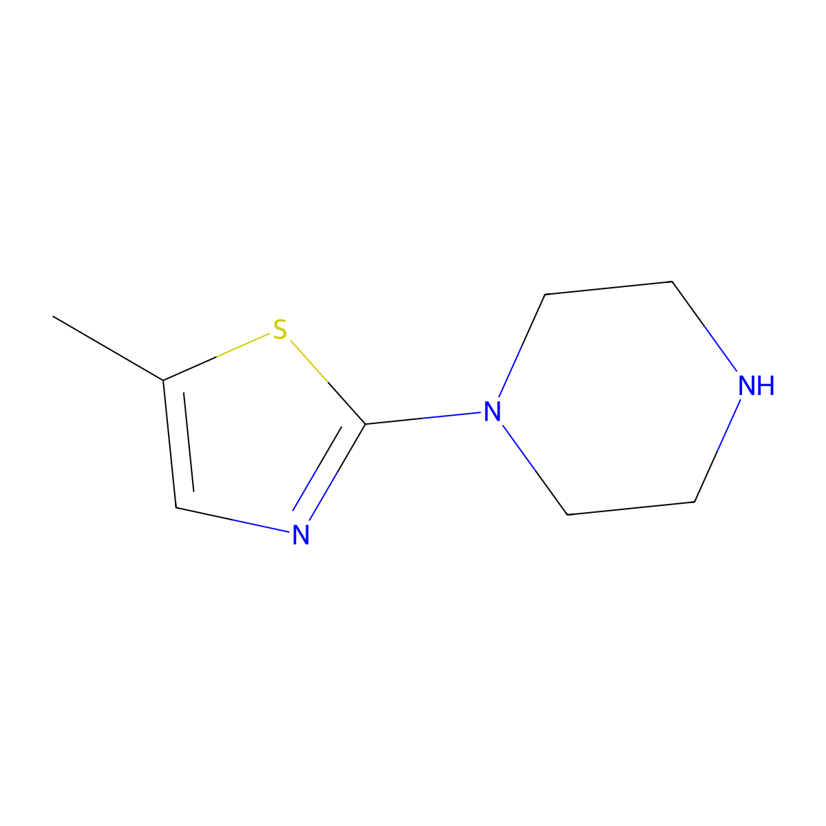 5-Methyl-2-(piperazin-1-yl)thiazole molecular structure, CAS 118113-05-6