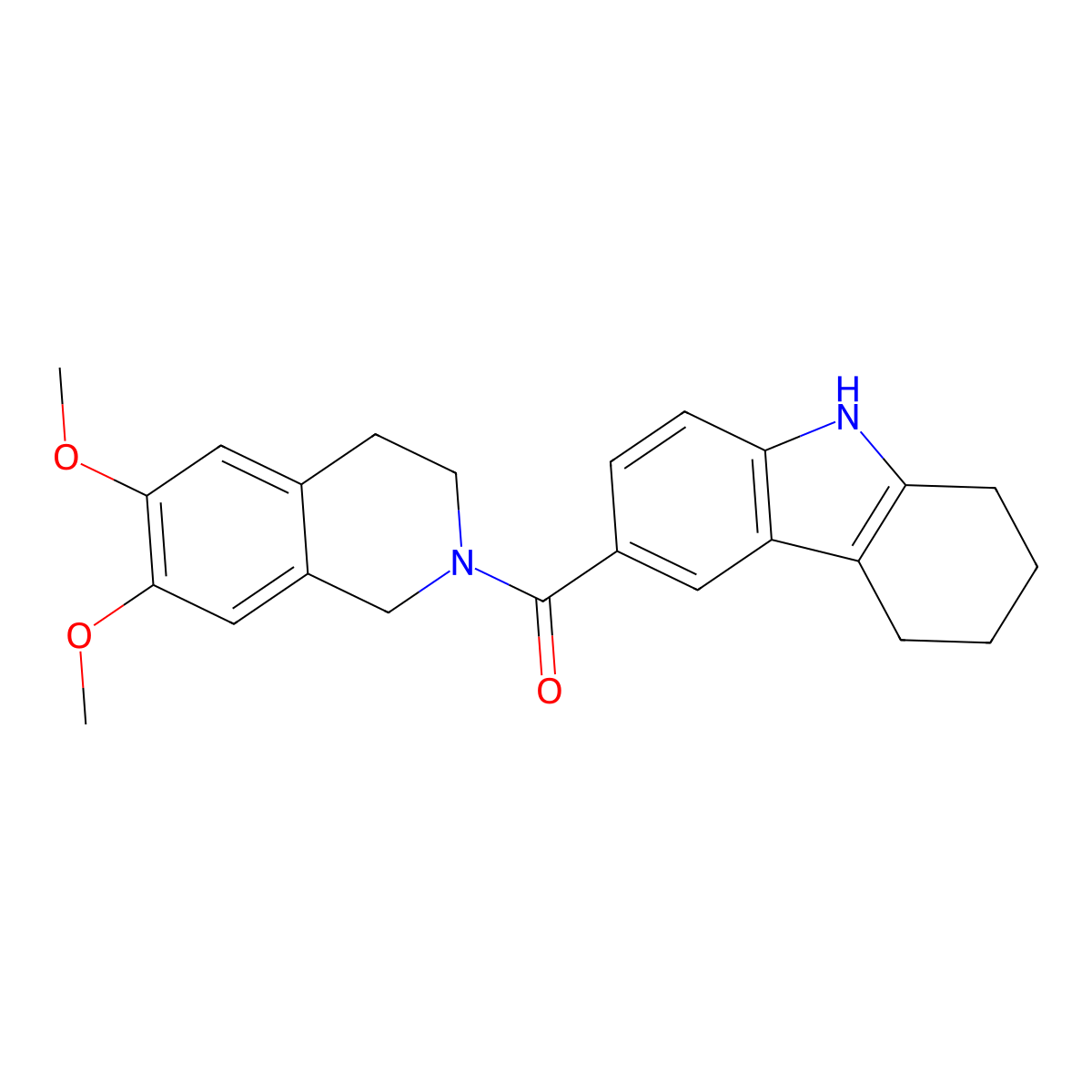 (6,7-dimethoxy-3,4-dihydroisoquinolin-2(1H)-yl)(2,3,4,9-tetrahydro-1H-carbazol-6-yl)methanone molecular structure, CAS 1181156-30-8