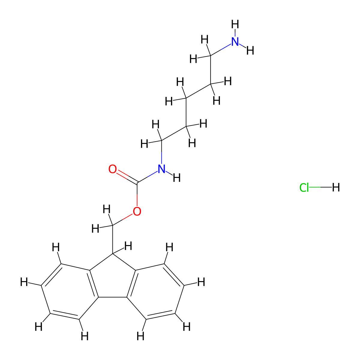 N-(9-Fluorenylmethyloxycarbonyl)-1,5-diaminopentane hydrochloride molecular structure, CAS 118119-32-7