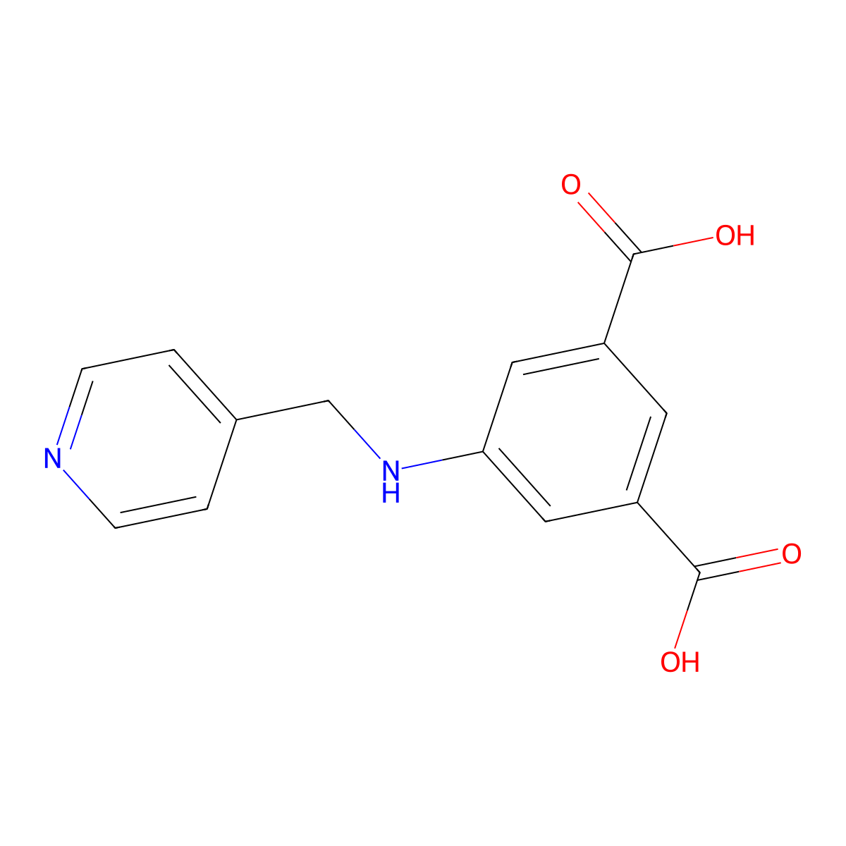 5-{[(Pyridin-4-yl)methyl]amino}benzene-1,3-dicarboxylic acid molecular structure, CAS 1181208-61-6