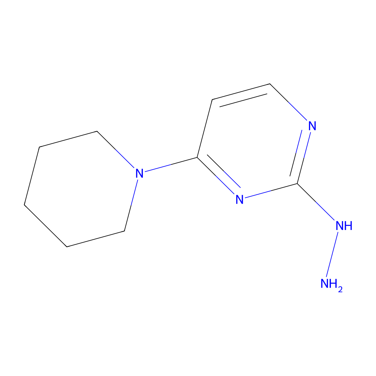 2-Hydrazinyl-4-(piperidin-1-yl)pyrimidine molecular structure, CAS 118121-86-1