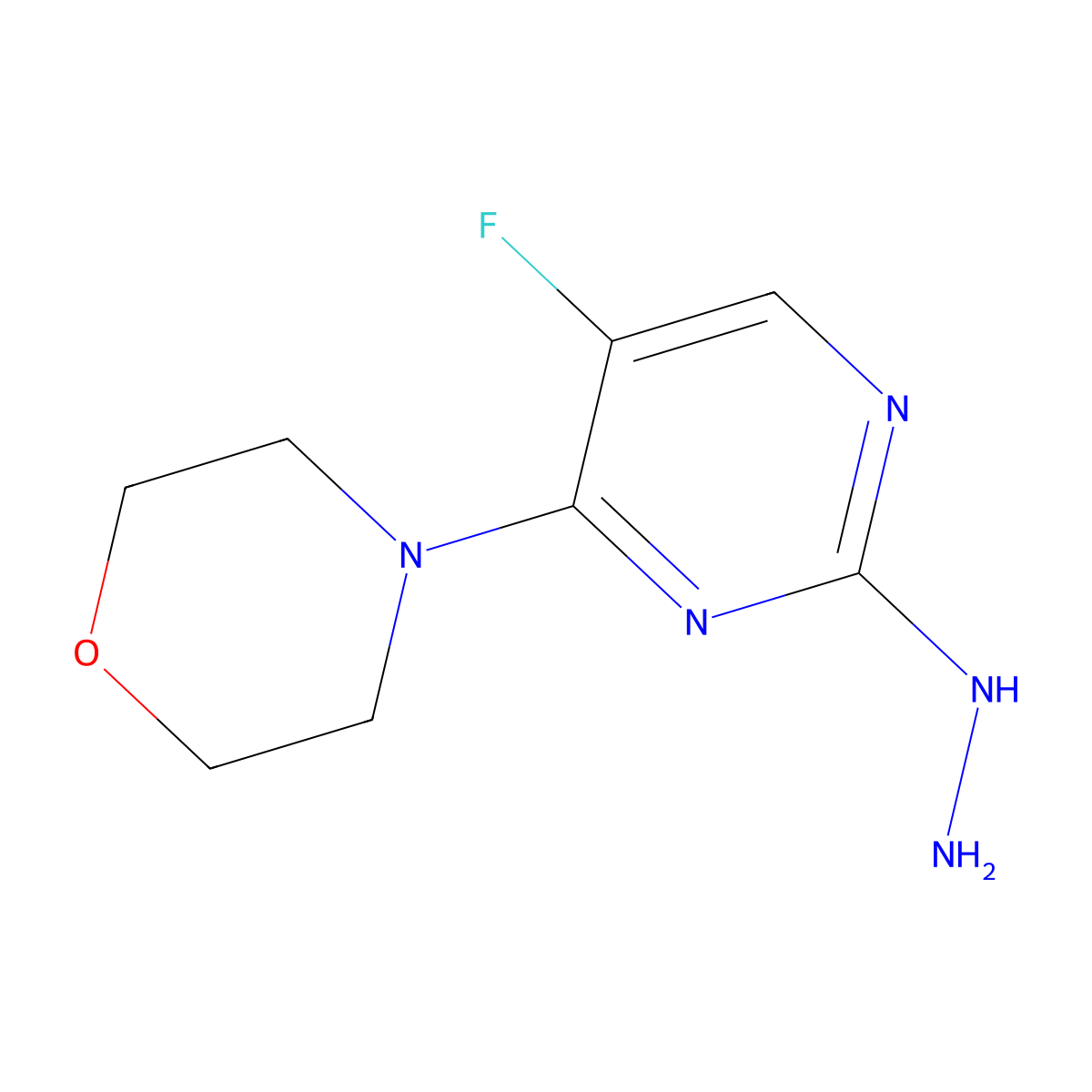 4-(5-Fluoro-2-hydrazinylpyrimidin-4-yl)morpholine molecular structure, CAS 118121-89-4