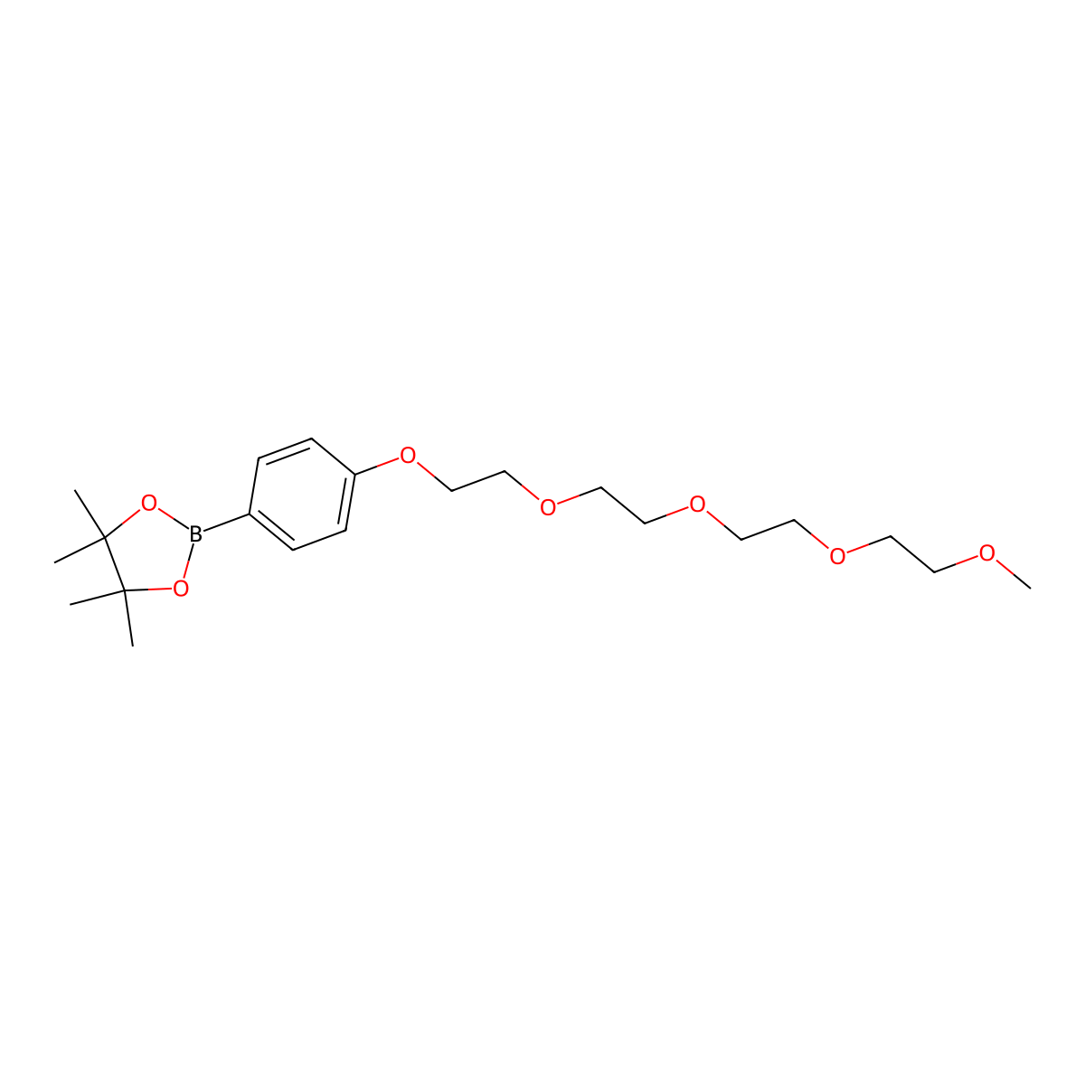 2-[4-[2-[2-[2-(2-Methoxyethoxy)ethoxy]ethoxy]ethoxy]phenyl]-4,4,5,5-tetramethyl-1,3,2-dioxaborolane molecular structure, CAS 1181210-11-6