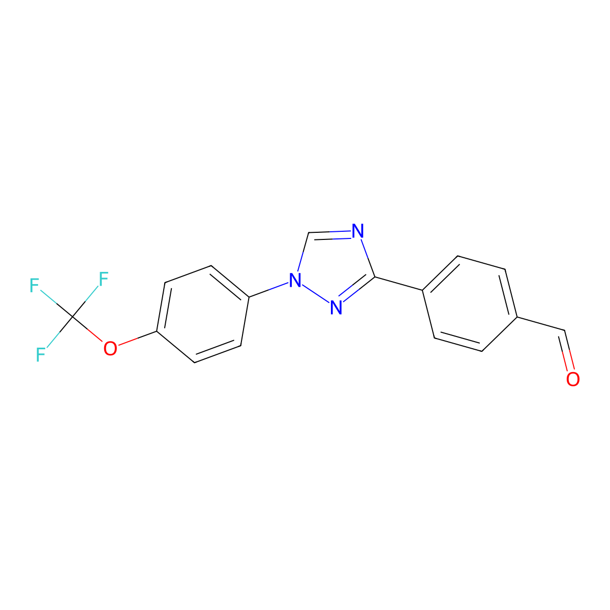 4-(1-(4-(trifluoromethoxy)phenyl)-1H-1,2,4-triazol-3-yl)benzaldehyde molecular structure, CAS 1181214-29-8