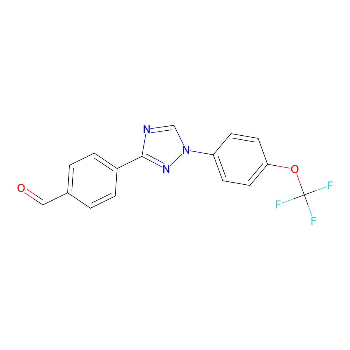 4-(1-(4-(trifluoromethoxy)phenyl)-1H-1,2,4-triazol-3-yl)benzaldehyde molecular structure, CAS 1181214-29-8