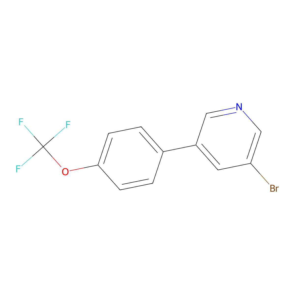 3-Bromo-5-[4-(trifluoromethoxy)phenyl]-pyridine molecular structure, CAS 1181214-52-7