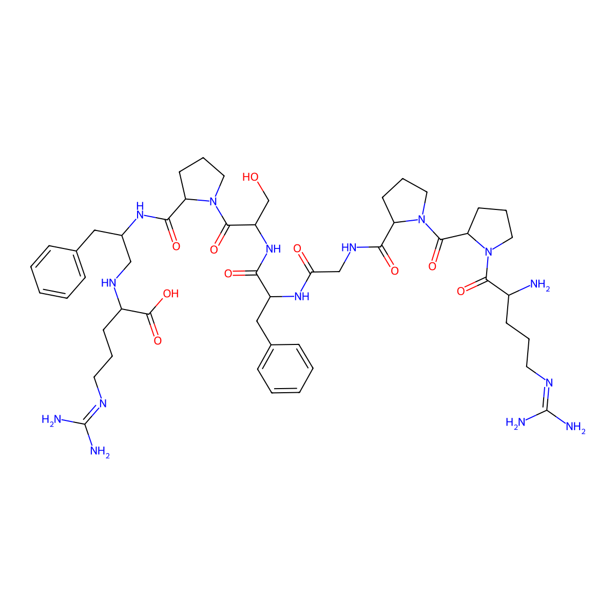 bradykinin, Phe(8)-psi-CH2NH-Arg(9)- molecular structure, CAS 118122-39-7