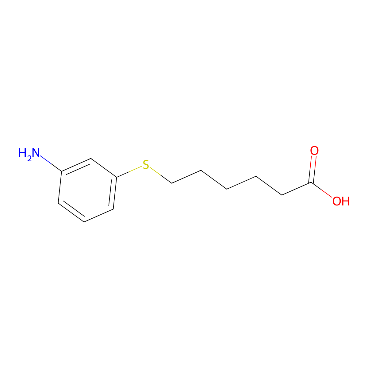 6-[(3-Aminophenyl)sulfanyl]hexanoic acid molecular structure, CAS 118122-47-7