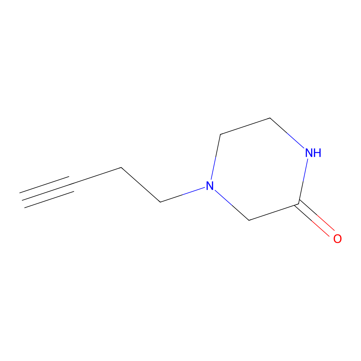 4-(But-3-yn-1-yl)piperazin-2-one molecular structure, CAS 1181226-23-2