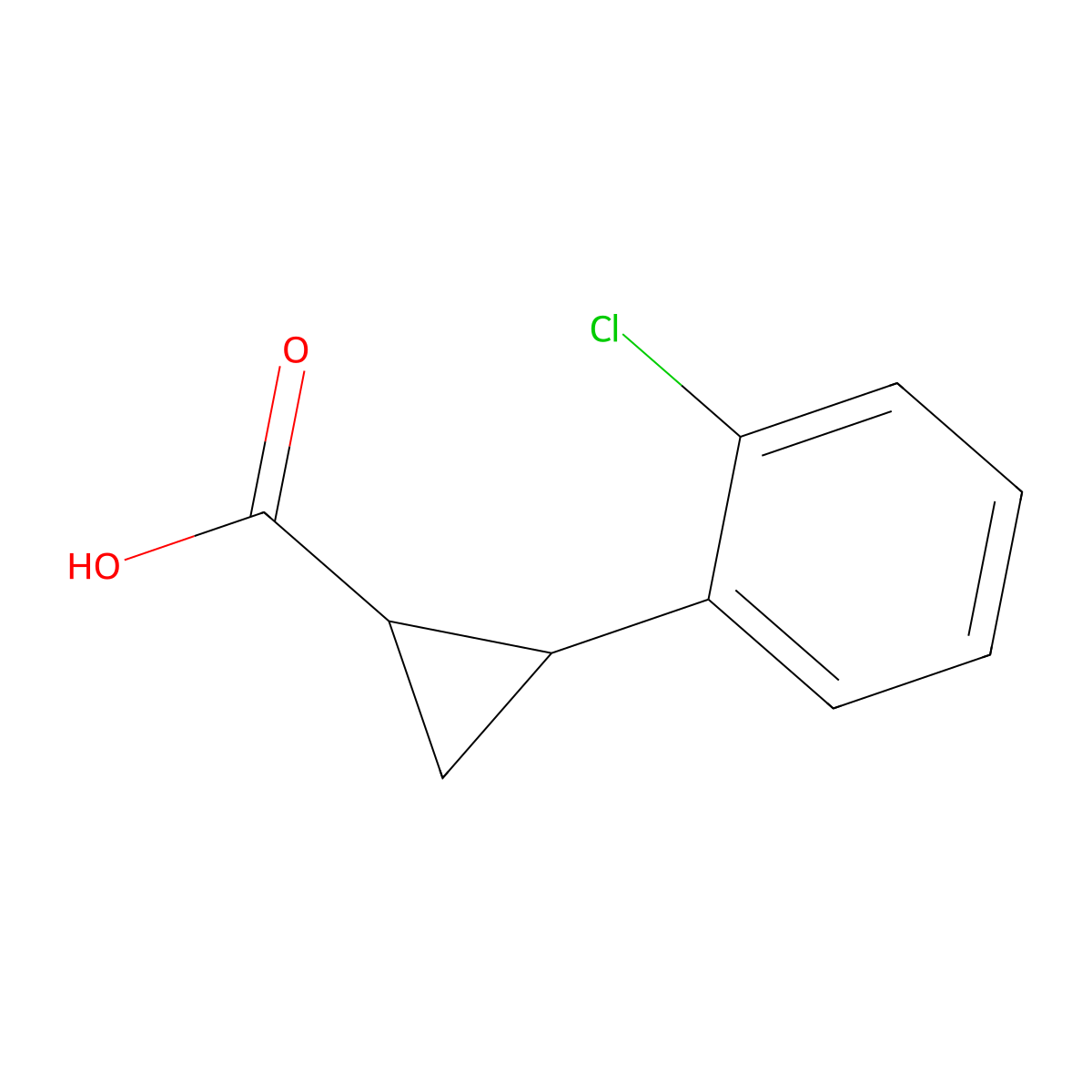 2-(2-Chlorophenyl)cyclopropanecarboxylic acid molecular structure, CAS 1181230-38-5