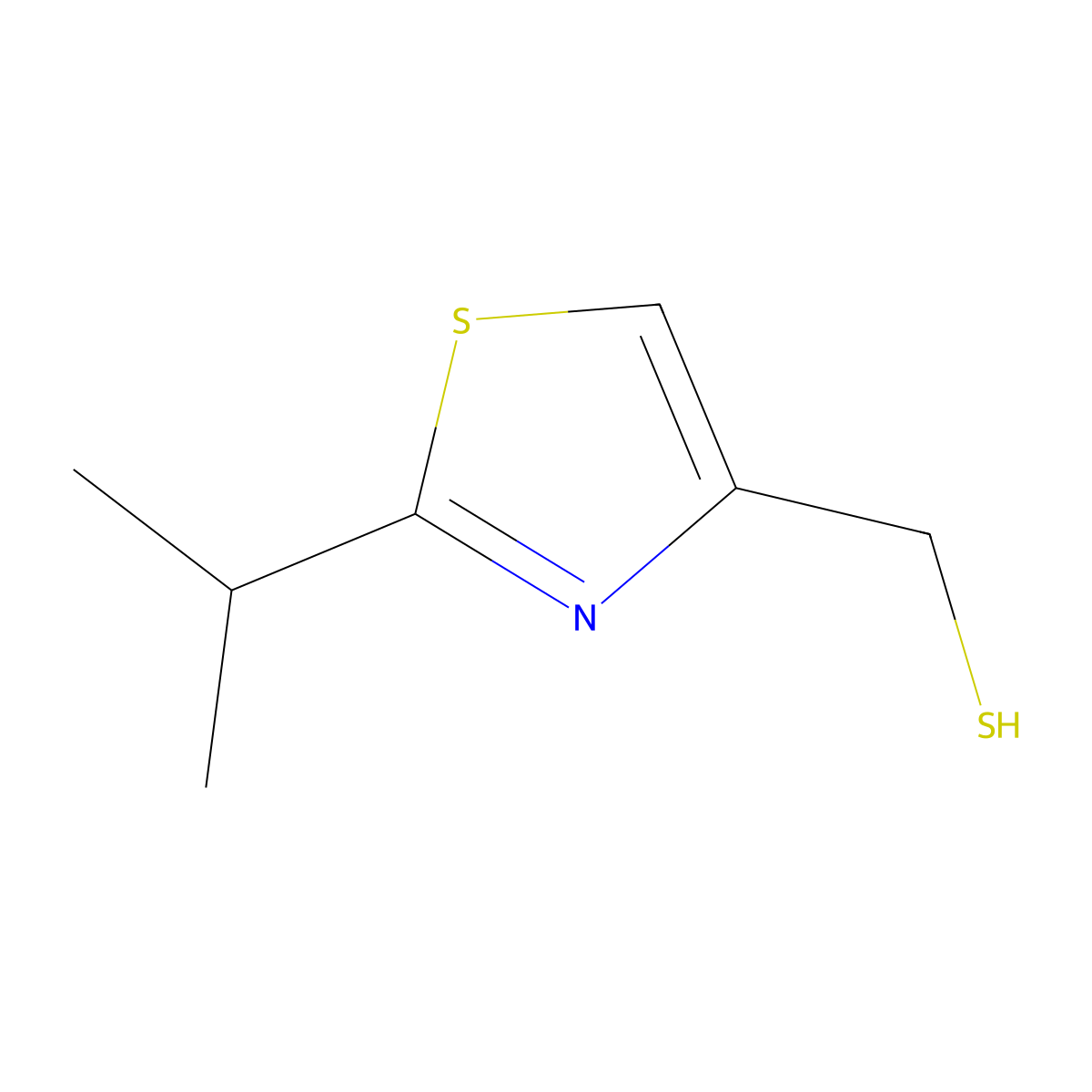 [2-(Propan-2-yl)-1,3-thiazol-4-yl]methanethiol molecular structure, CAS 1181232-06-3