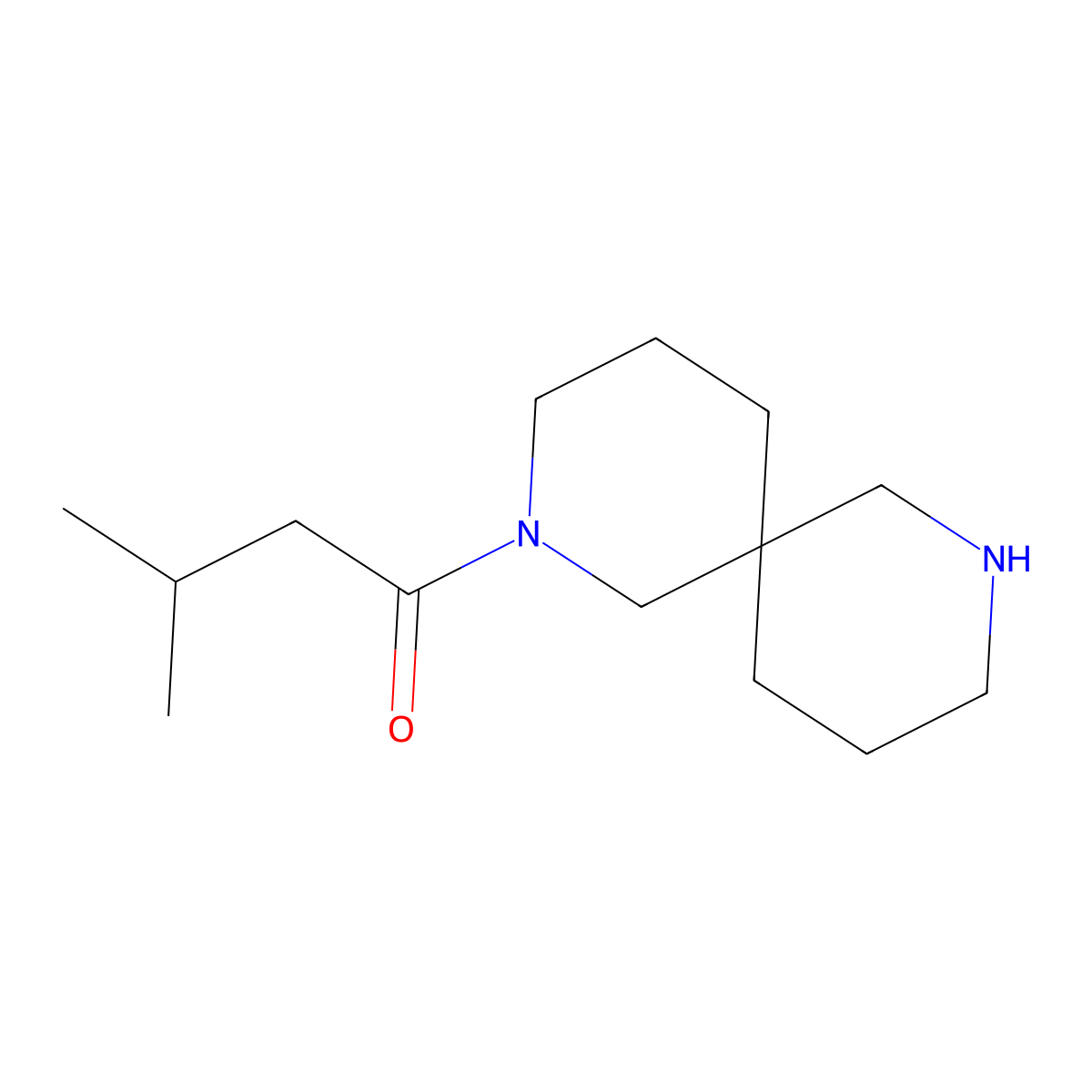 3-Methyl-1-(2,8-diazaspiro[5.5]undecan-2-yl)butan-1-one molecular structure, CAS 1181244-92-7