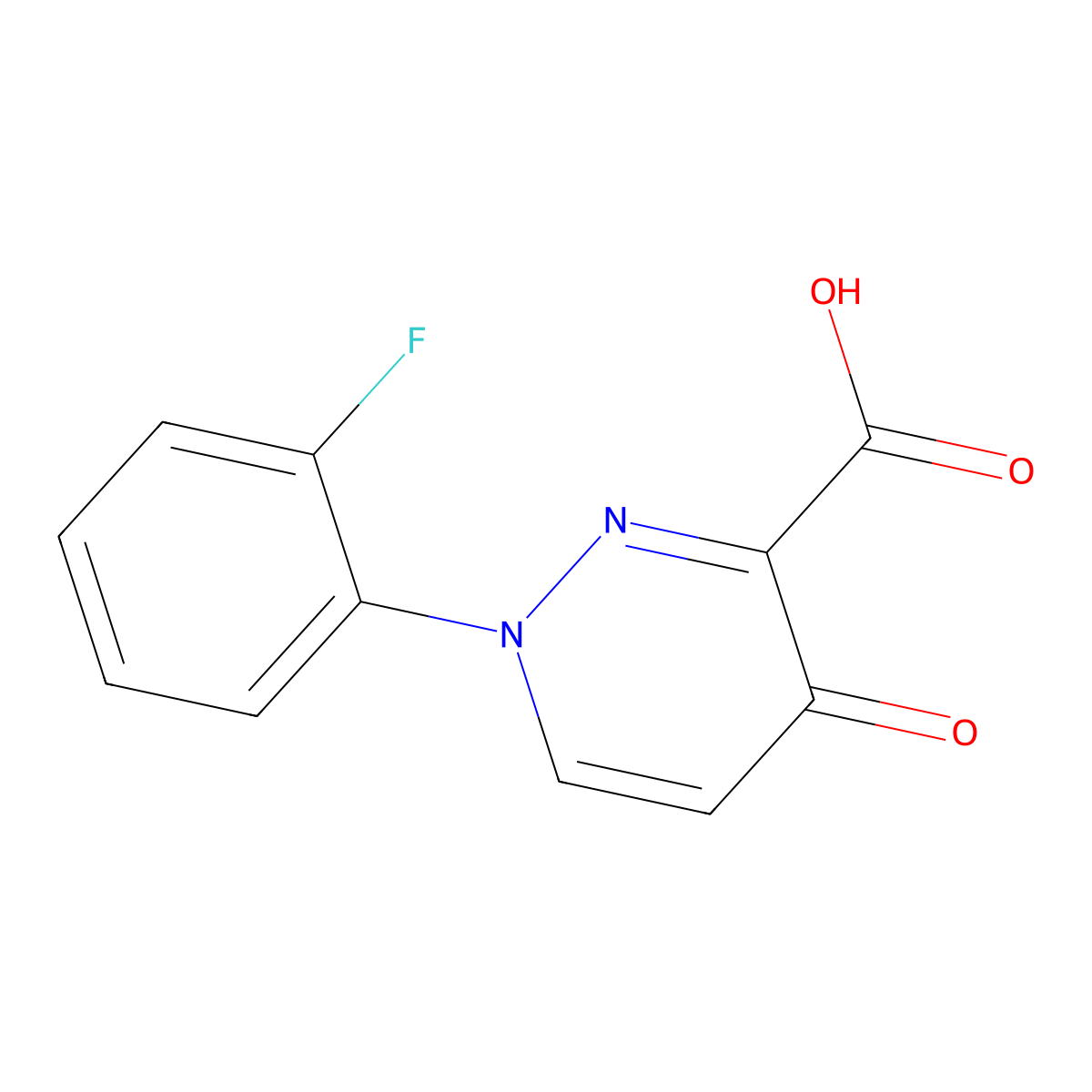 1-(2-Fluorophenyl)-4-oxo-1,4-dihydropyridazine-3-carboxylic acid molecular structure, CAS 1181245-30-6