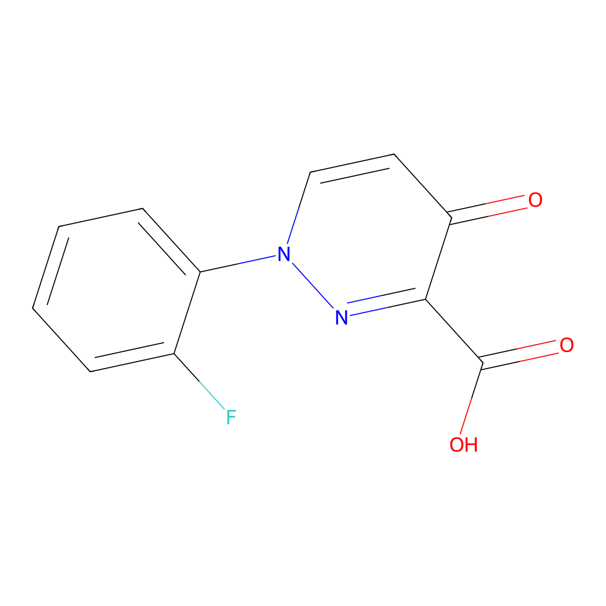 1-(2-Fluorophenyl)-4-oxo-1,4-dihydropyridazine-3-carboxylic acid molecular structure, CAS 1181245-30-6