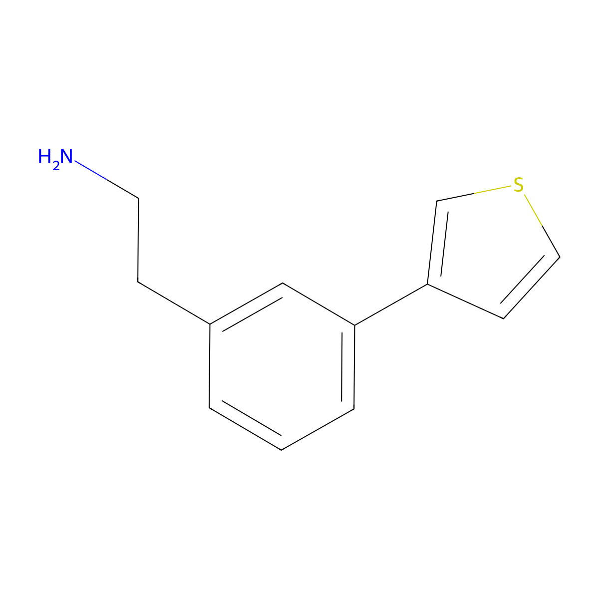 2-(3-(Thiophen-3-yl)phenyl)ethanamine molecular structure, CAS 1181248-34-9