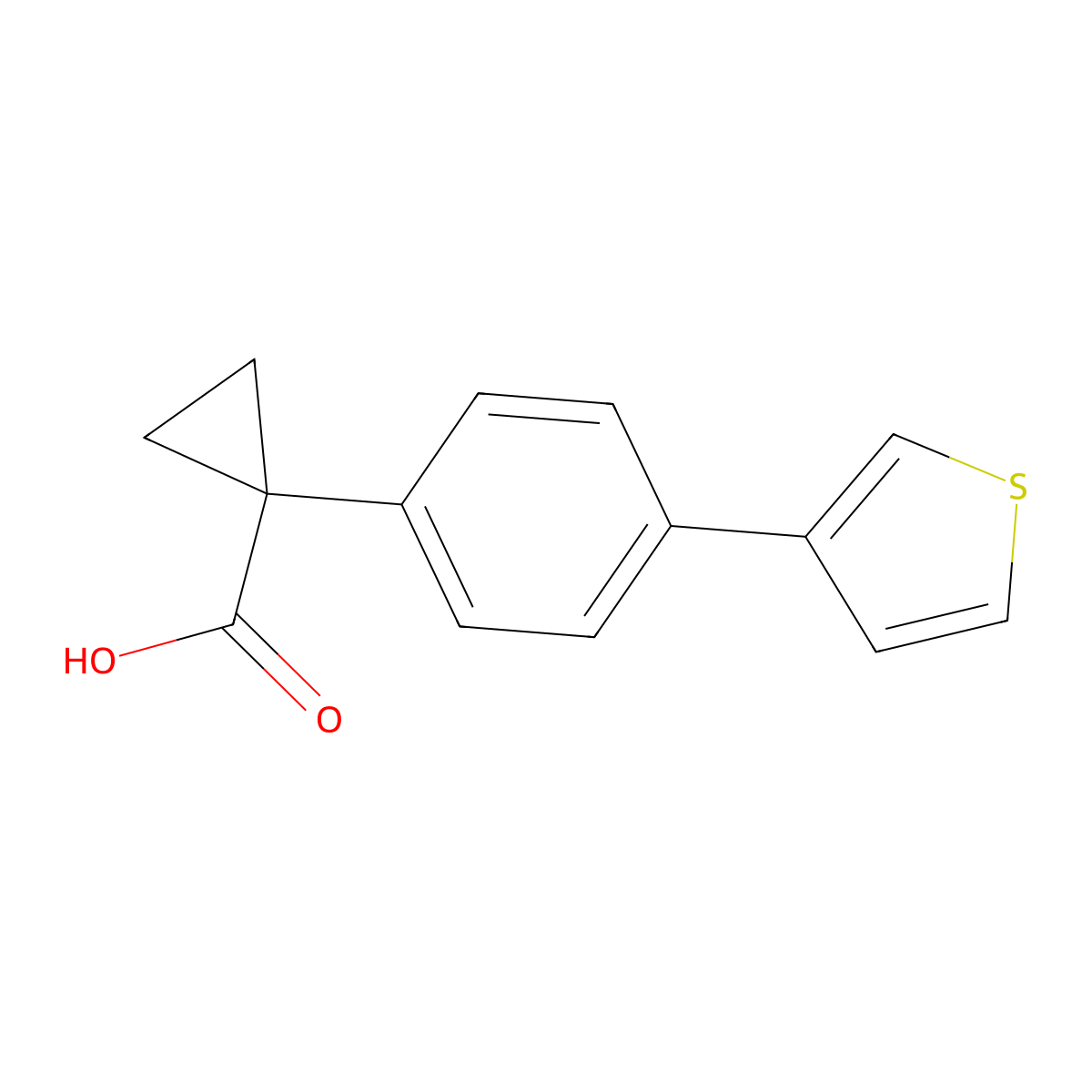 1-[4-(3-Thienyl)phenyl]cyclopropanecarboxylic acid molecular structure, CAS 1181248-35-0