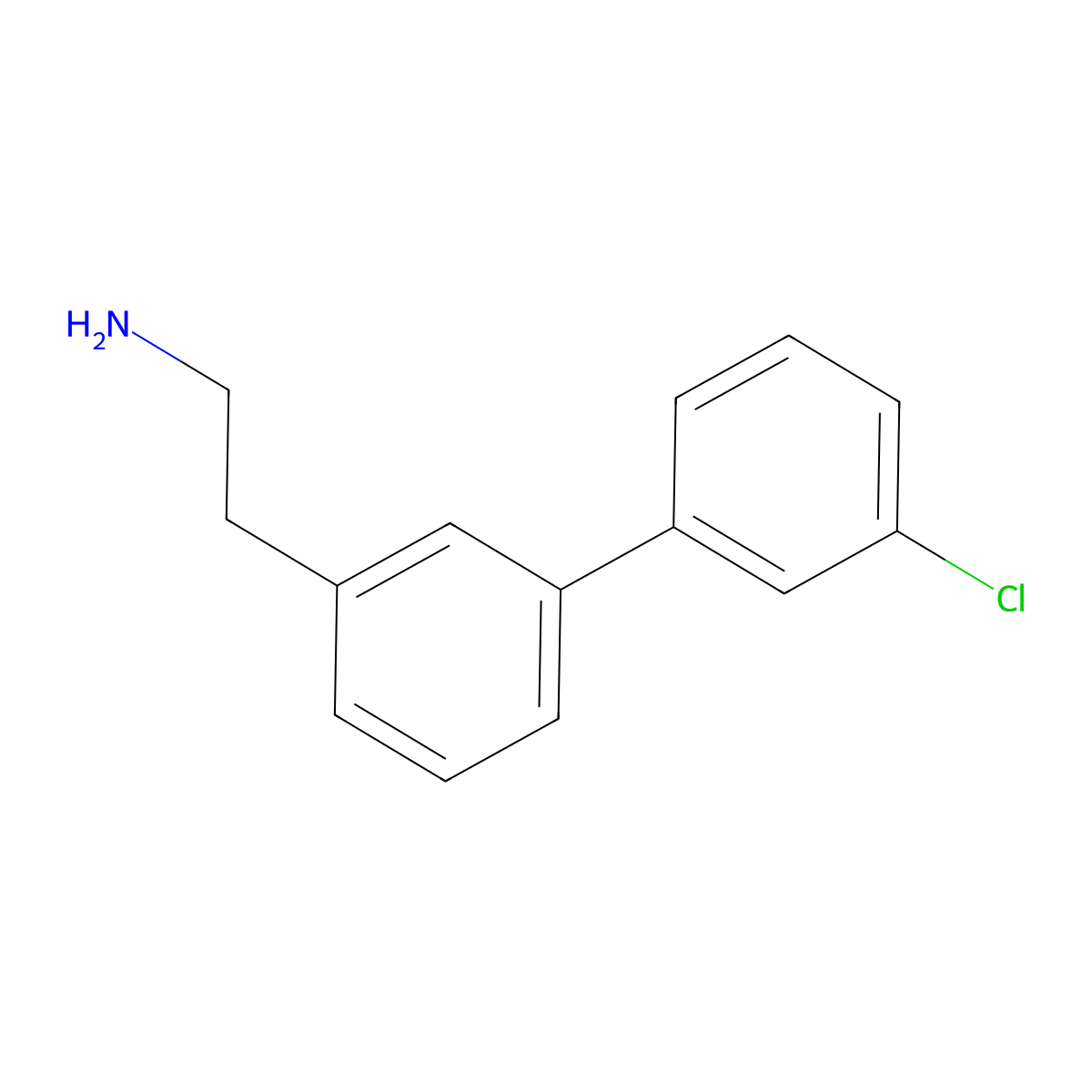 2-[3-(3-Chlorophenyl)phenyl]ethan-1-amine molecular structure, CAS 1181249-18-2