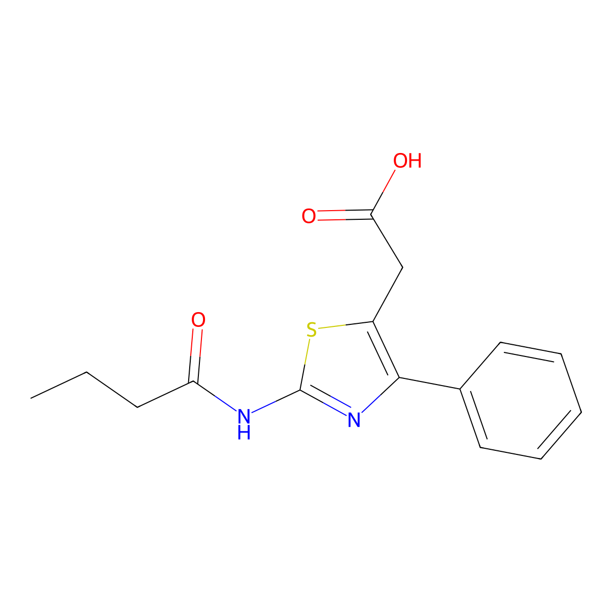 2-(2-Butyramido-4-phenylthiazol-5-yl)acetic acid molecular structure, CAS 1181254-88-5