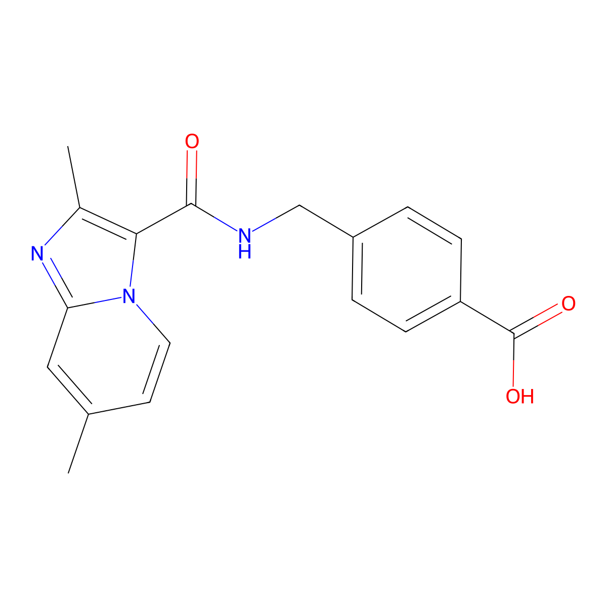 4-[({2,7-Dimethylimidazo[1,2-a]pyridin-3-yl}formamido)methyl]benzoic acid molecular structure, CAS 1181266-00-1