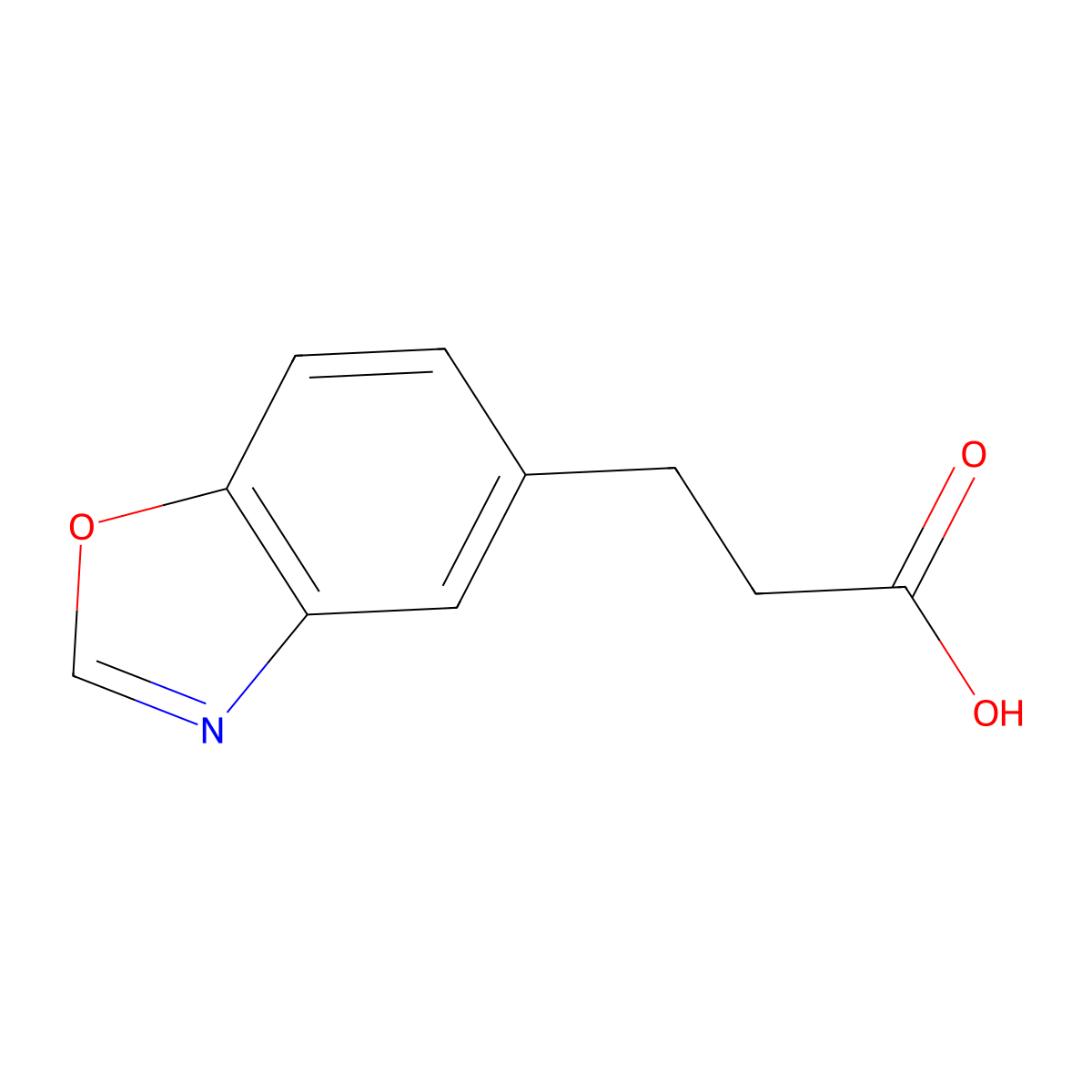 3-(1,3-Benzoxazol-5-yl)propanoic acid molecular structure, CAS 1181266-63-6