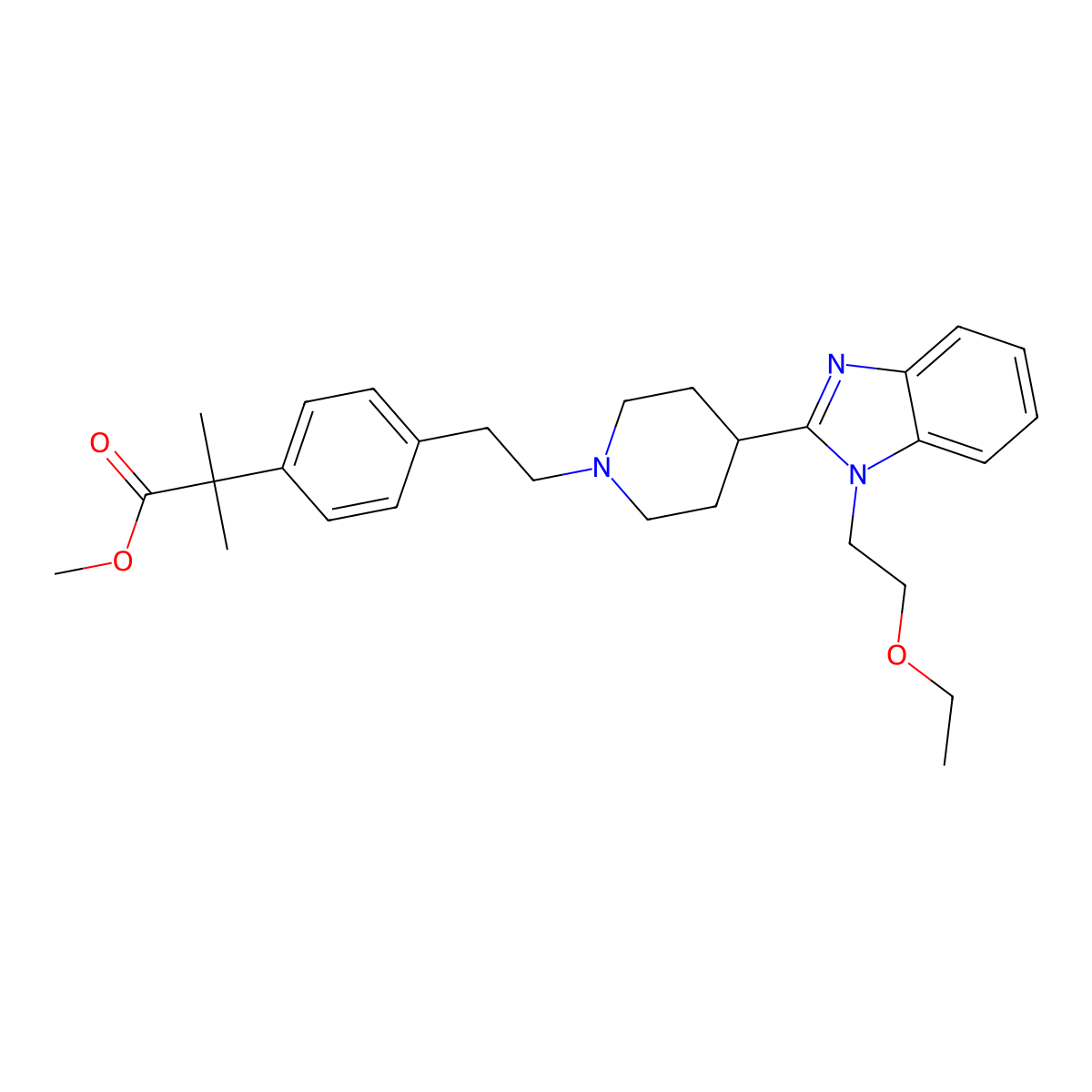 Bilastine Ester molecular structure, CAS 1181267-38-8