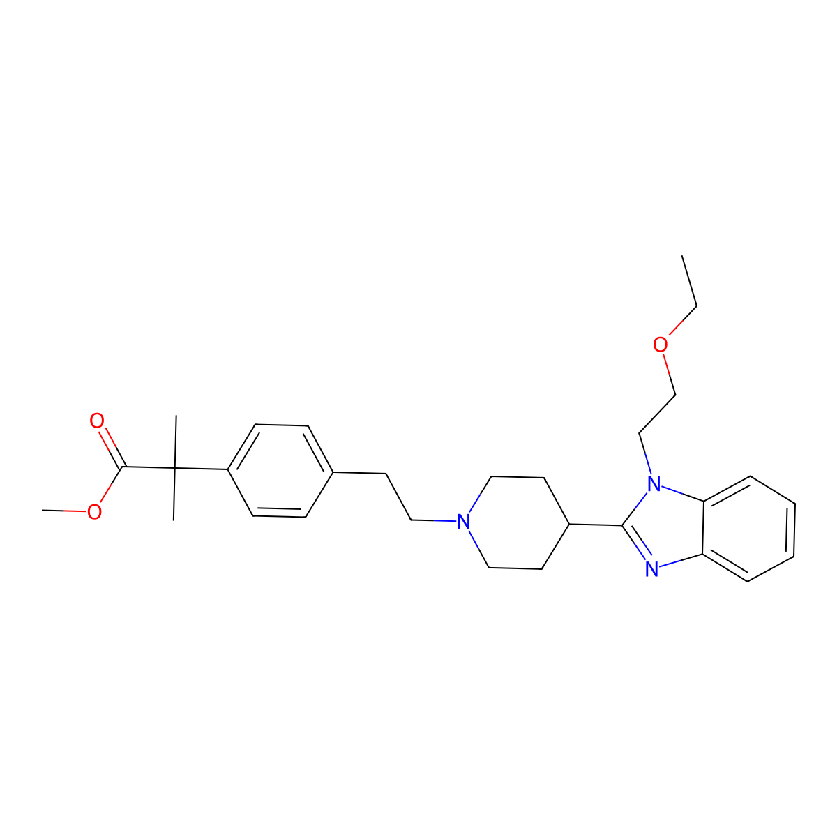 Bilastine Ester molecular structure, CAS 1181267-38-8