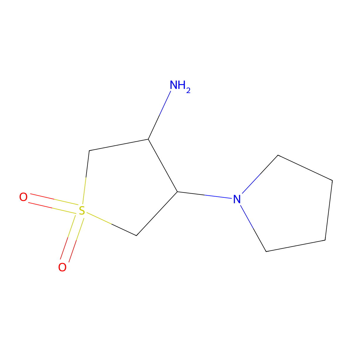 3-Amino-4-(pyrrolidin-1-yl)-1lambda6-thiolane-1,1-dione molecular structure, CAS 1181267-49-1