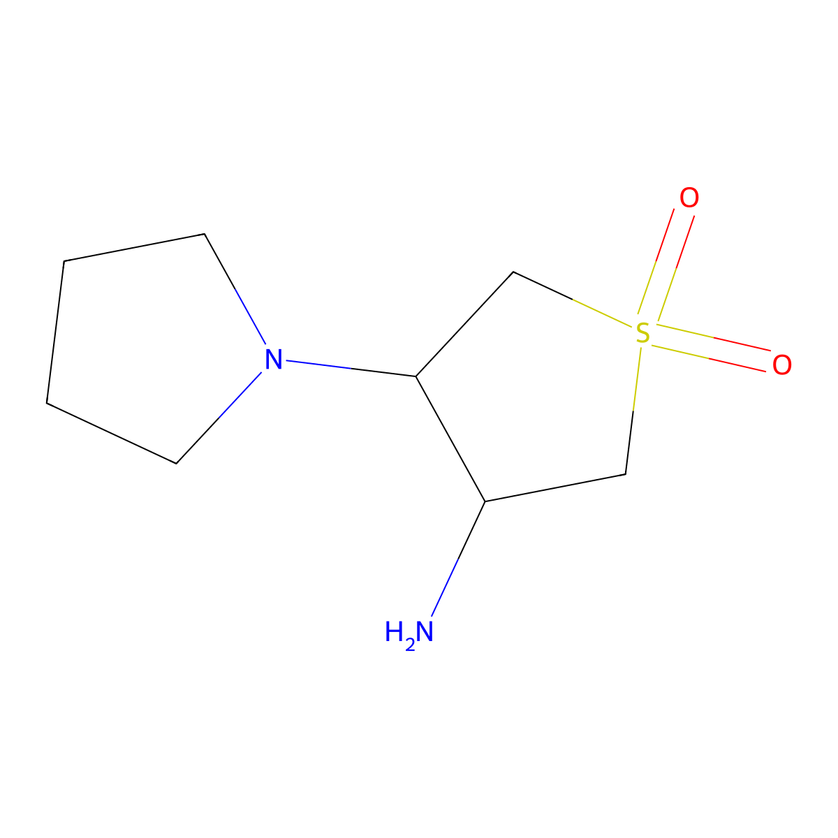 3-Amino-4-(pyrrolidin-1-yl)-1lambda6-thiolane-1,1-dione molecular structure, CAS 1181267-49-1
