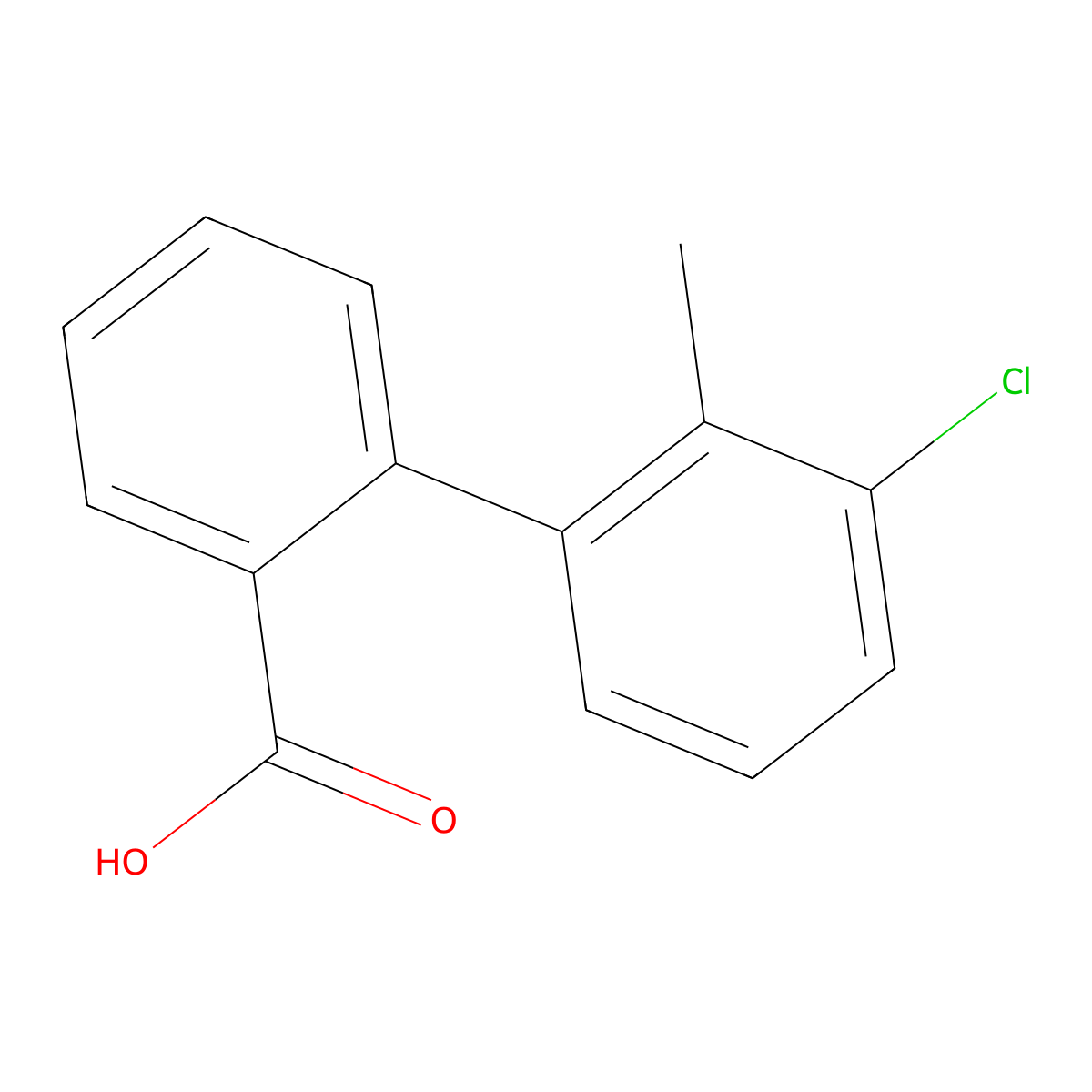2-(3-Chloro-2-methylphenyl)benzoic acid molecular structure, CAS 1181269-66-8