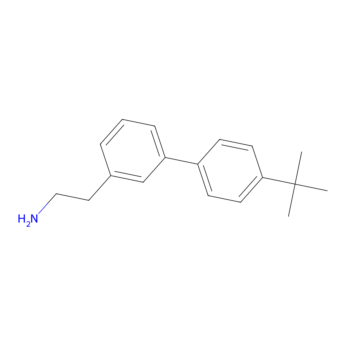2-[3-(4-tert-Butylphenyl)phenyl]ethan-1-amine molecular structure, CAS 1181277-88-2