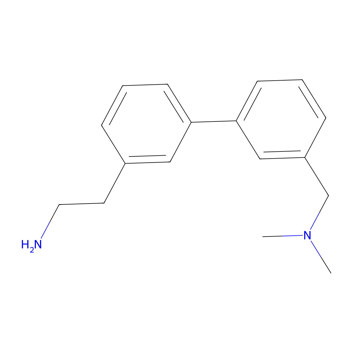 2-(3-{3-[(Dimethylamino)methyl]phenyl}phenyl)ethan-1-amine molecular structure, CAS 1181277-97-3