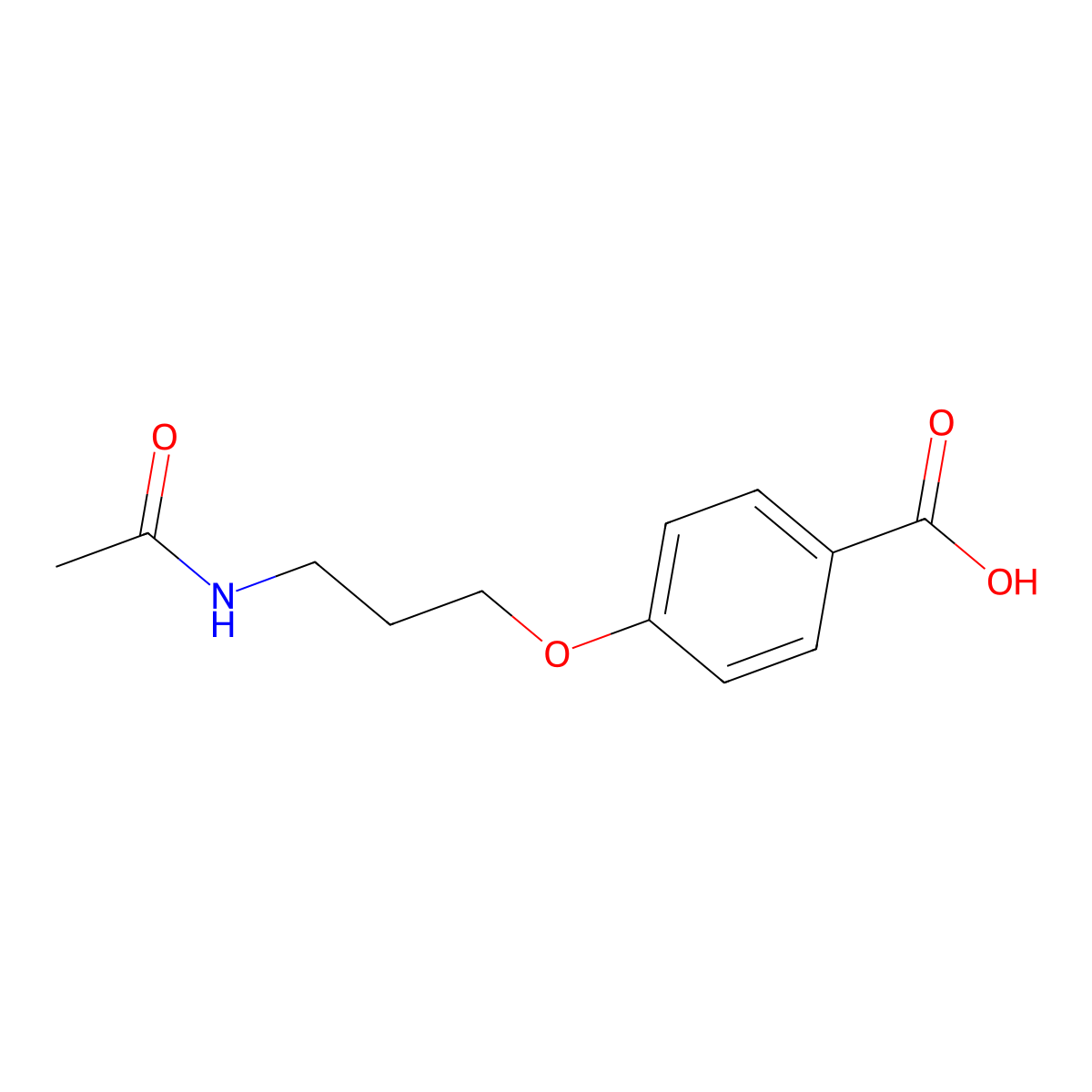 4-(3-Acetamidopropoxy)benzoic acid molecular structure, CAS 1181279-55-9