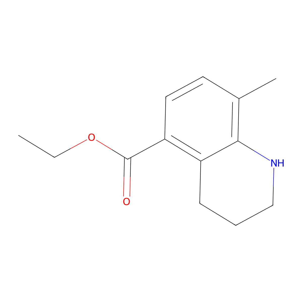 Ethyl 8-methyl-1,2,3,4-tetrahydroquinoline-5-carboxylate molecular structure, CAS 118128-80-6
