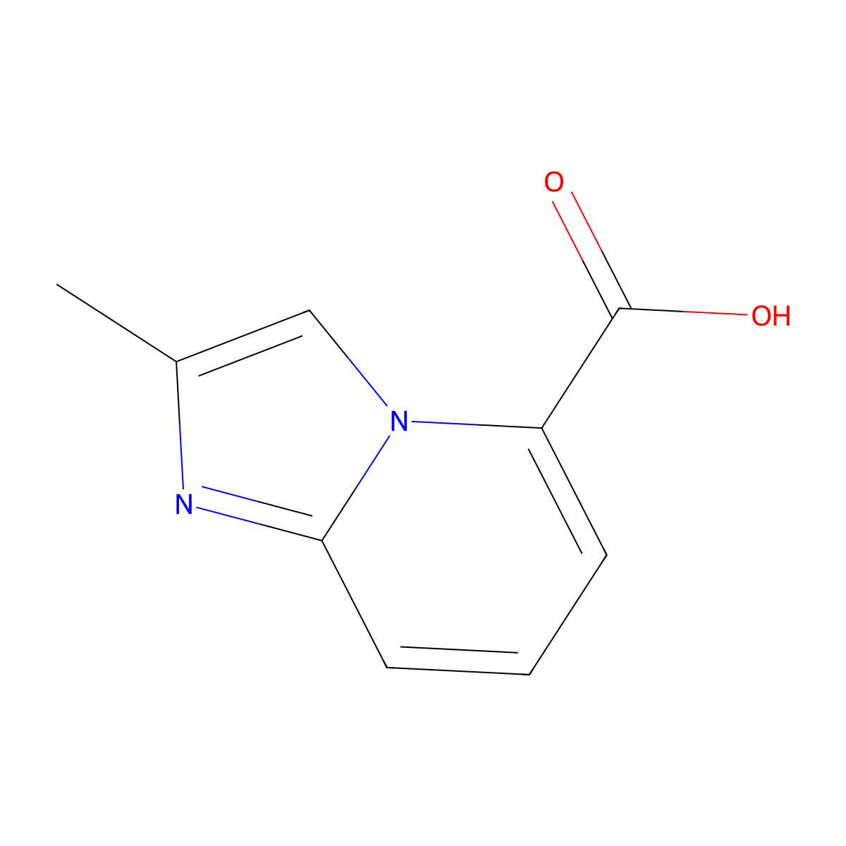 2-Methylimidazo[1,2-a]pyridine-5-carboxylic acid molecular structure, CAS 1181282-98-3