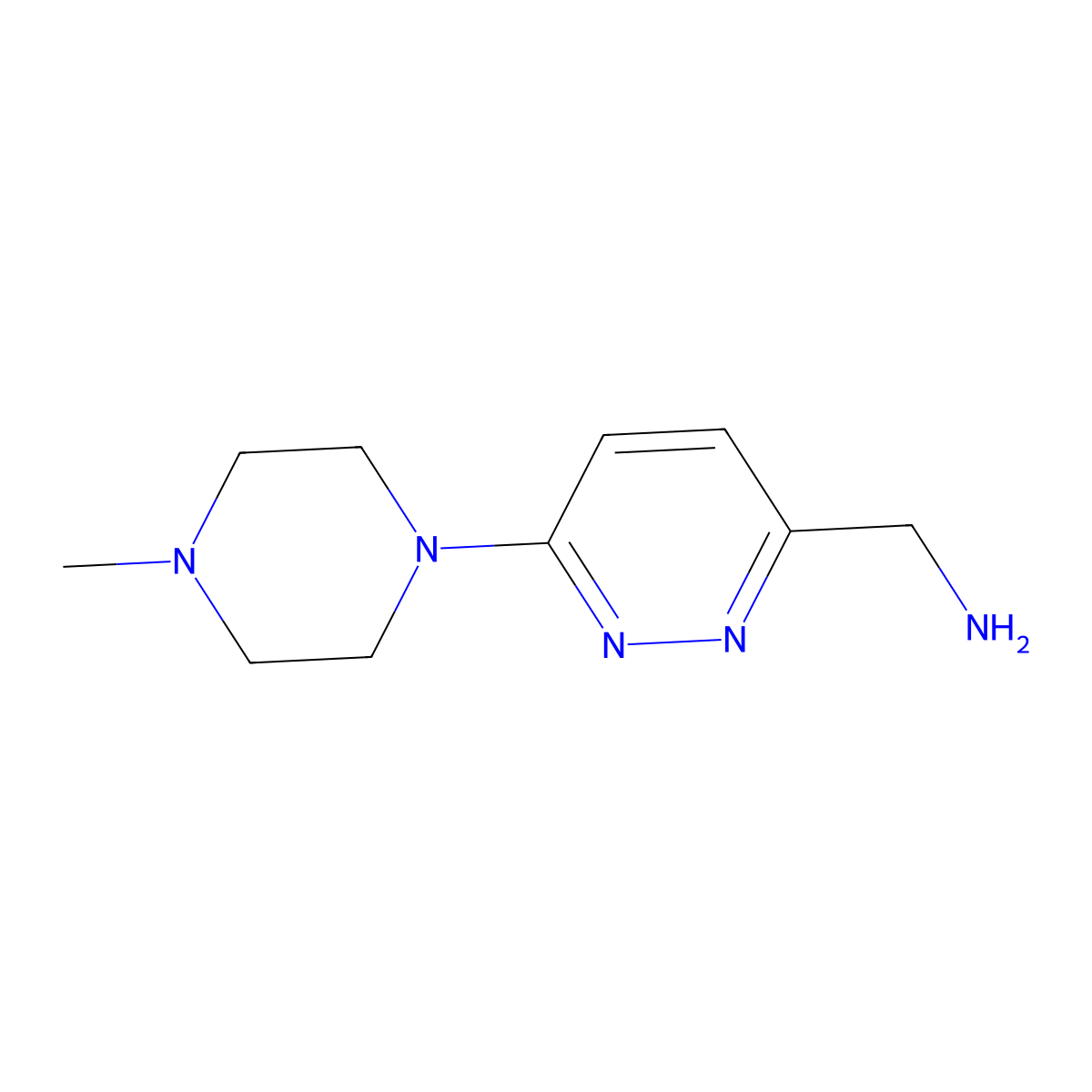 (6-(4-Methylpiperazin-1-yl)pyridazin-3-yl)methanamine molecular structure, CAS 1181287-50-2