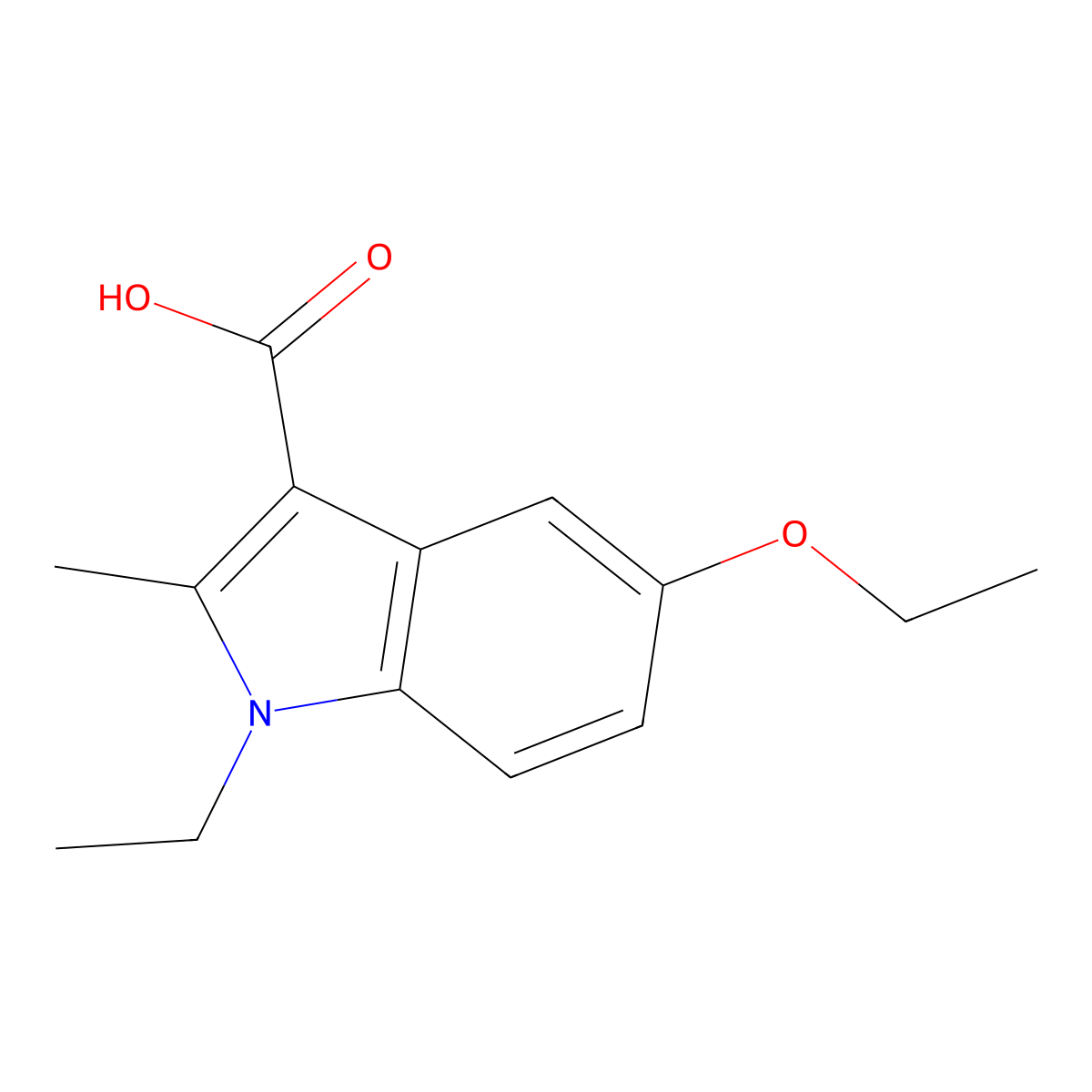5-Ethoxy-1-ethyl-2-methyl-1H-indole-3-carboxylic acid molecular structure, CAS 1181287-59-1