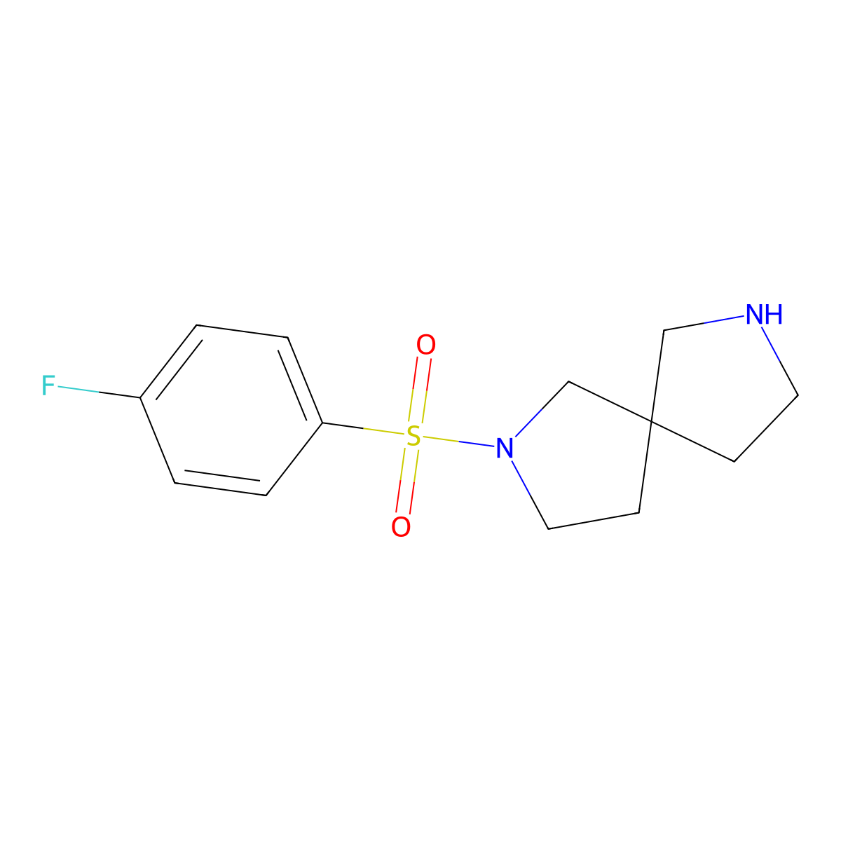 2-((4-Fluorophenyl)sulfonyl)-2,7-diazaspiro[4.4]nonane molecular structure, CAS 1181288-97-0