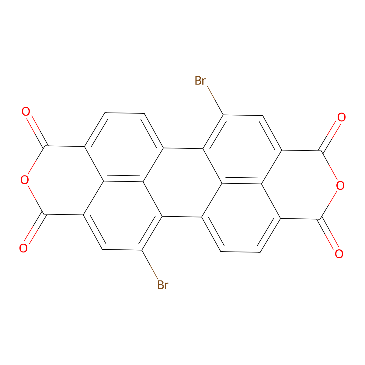 1,7-Dibromo-3,4,9,10-perylenetetracarboxylic dianhydride molecular structure, CAS 118129-60-5