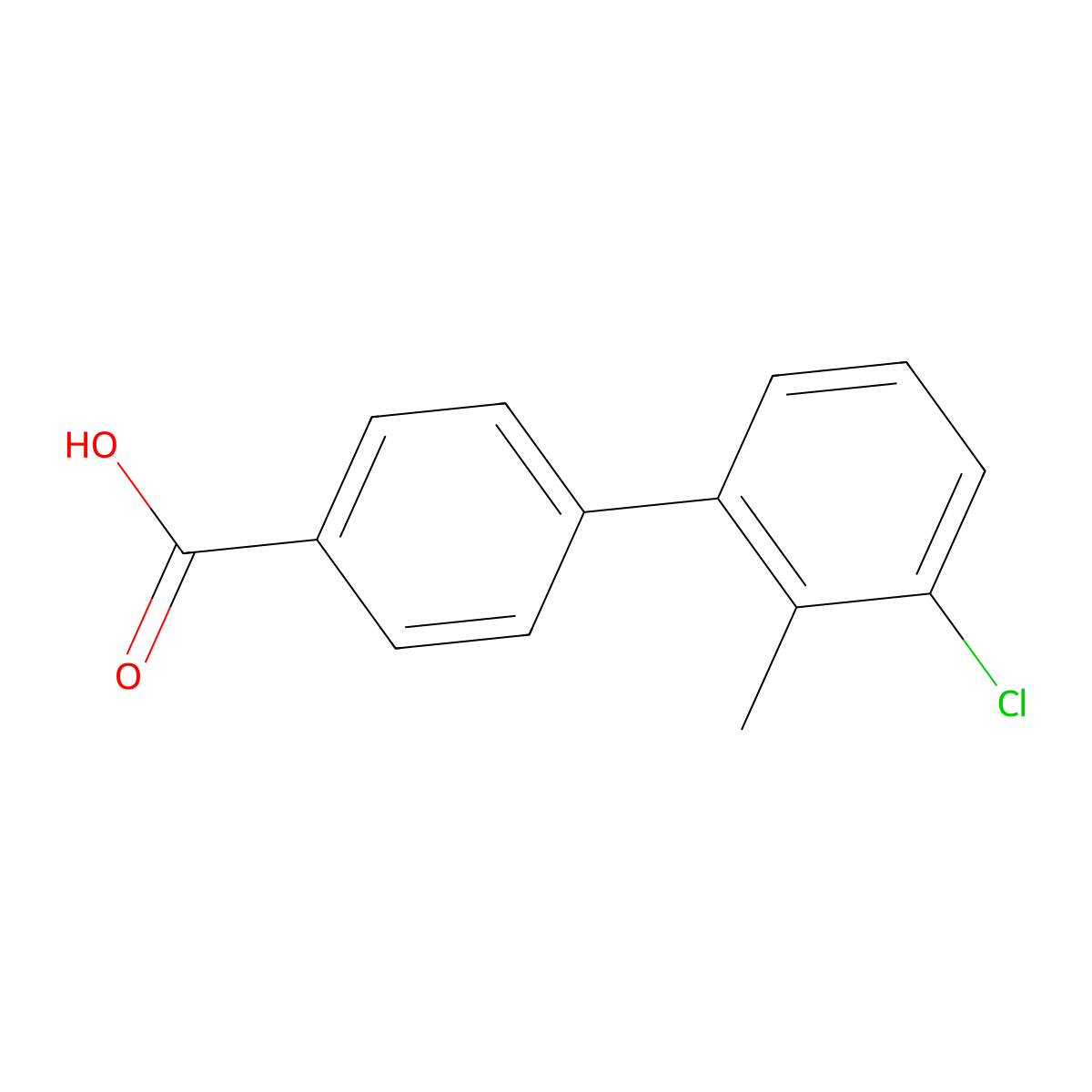 4-(3-Chloro-2-methylphenyl)benzoic acid molecular structure, CAS 1181295-25-9