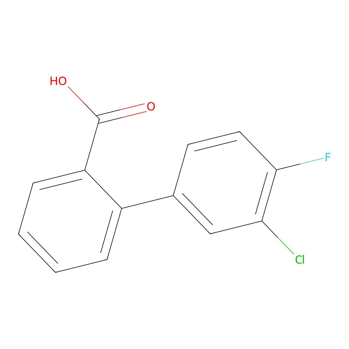 3'-Chloro-4'-fluoro-[1,1'-biphenyl]-2-carboxylic acid molecular structure, CAS 1181295-51-1