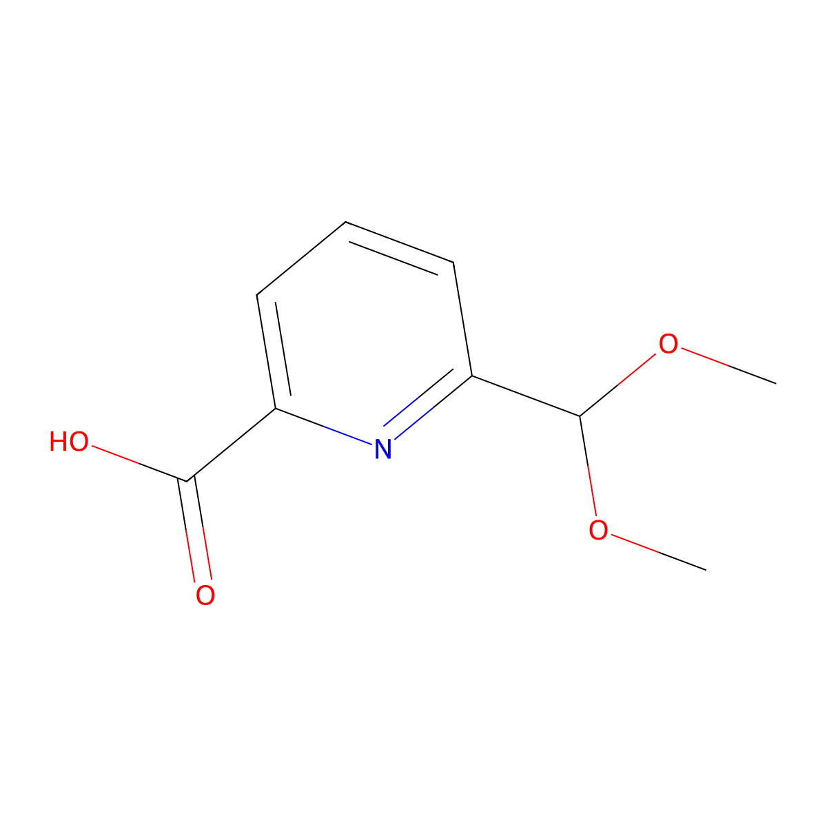 6-(Dimethoxymethyl)picolinic acid molecular structure, CAS 118130-86-2