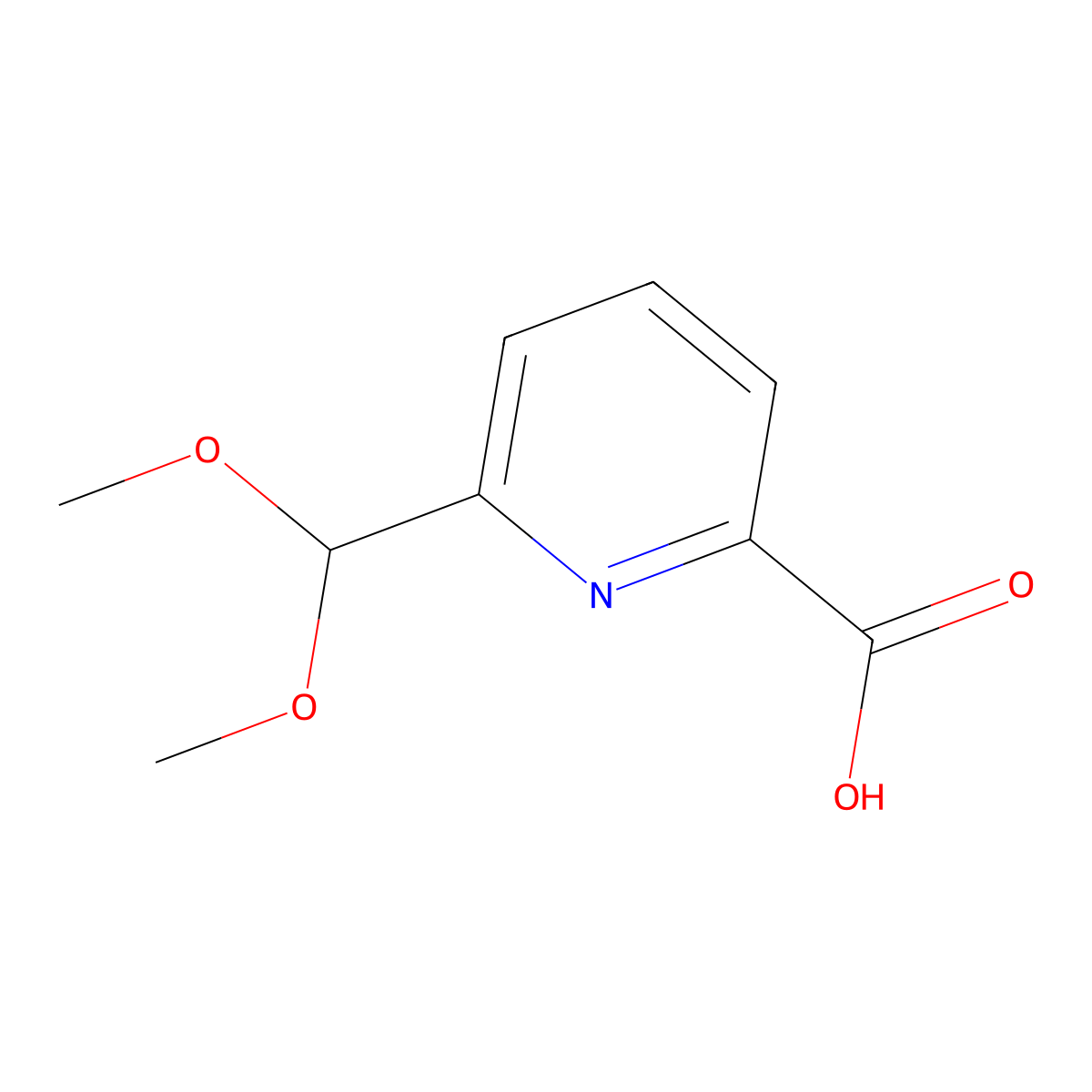 6-(Dimethoxymethyl)picolinic acid molecular structure, CAS 118130-86-2