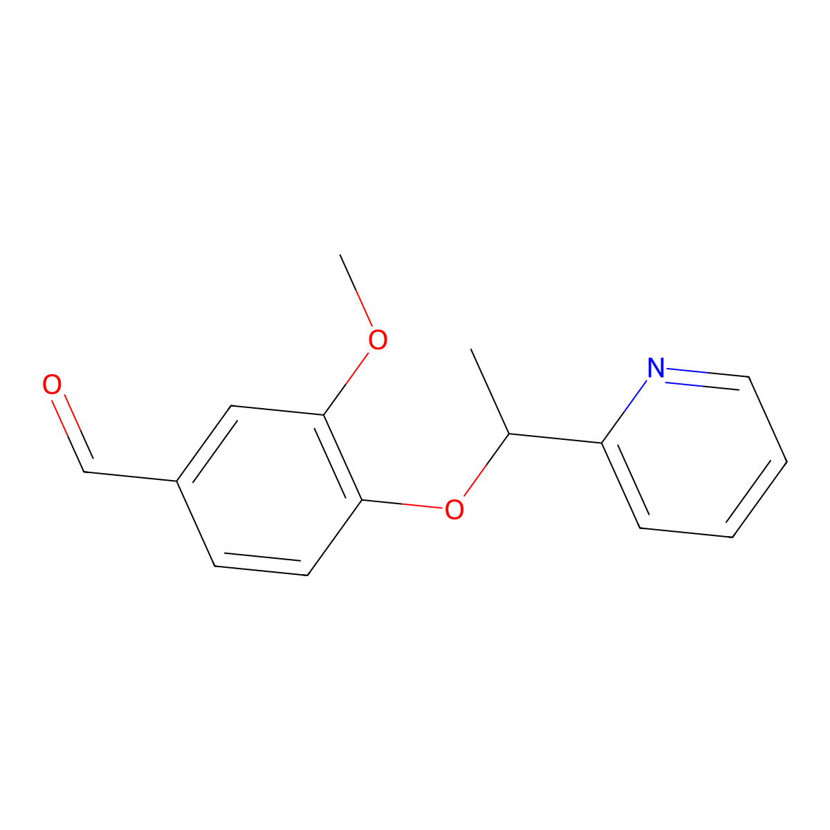 3-Methoxy-4-[1-(2-pyridinyl)ethoxy]benzaldehyde molecular structure, CAS 1181303-33-2