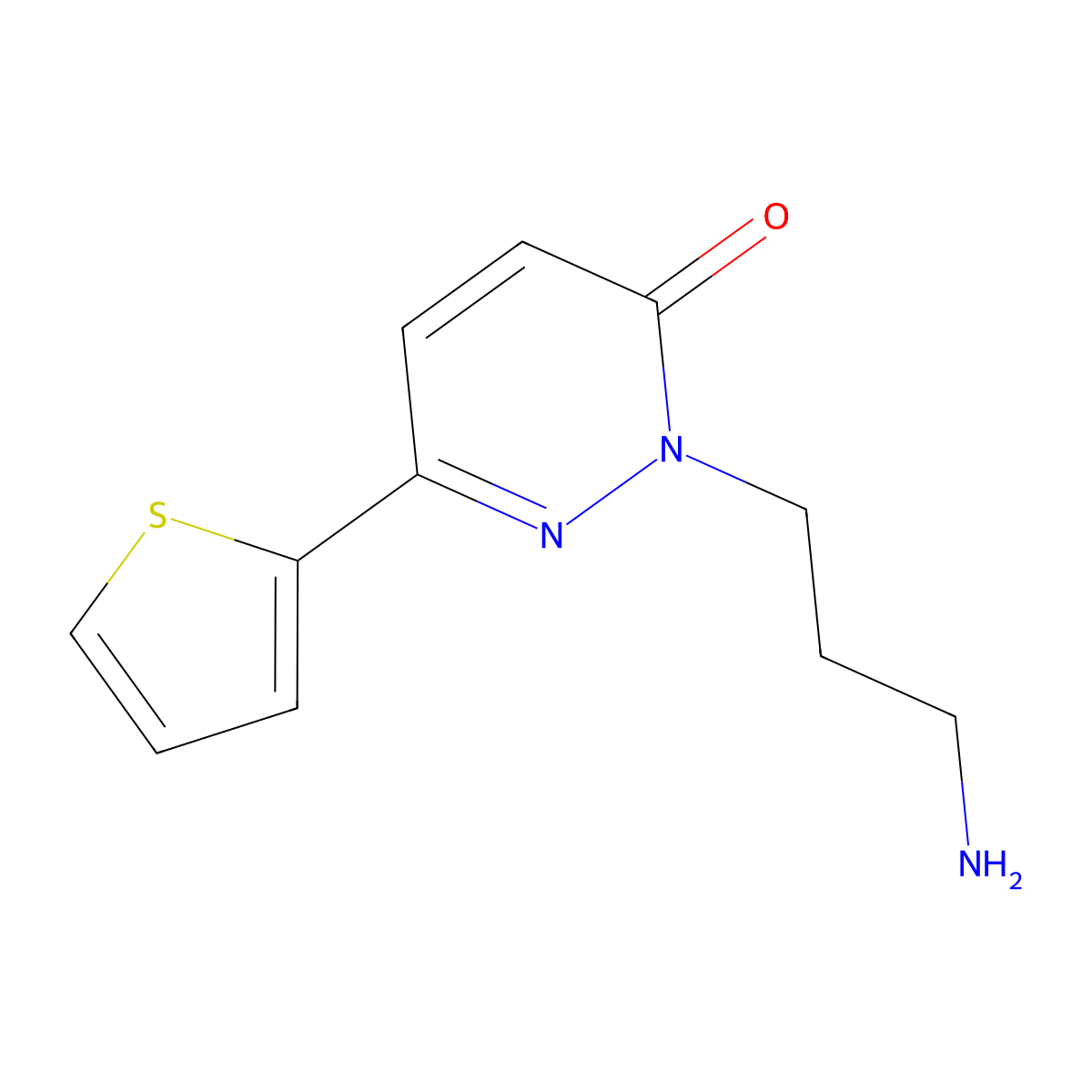 2-(3-aminopropyl)-6-(2-thienyl)pyridazin-3(2H)-one molecular structure, CAS 1181312-73-1