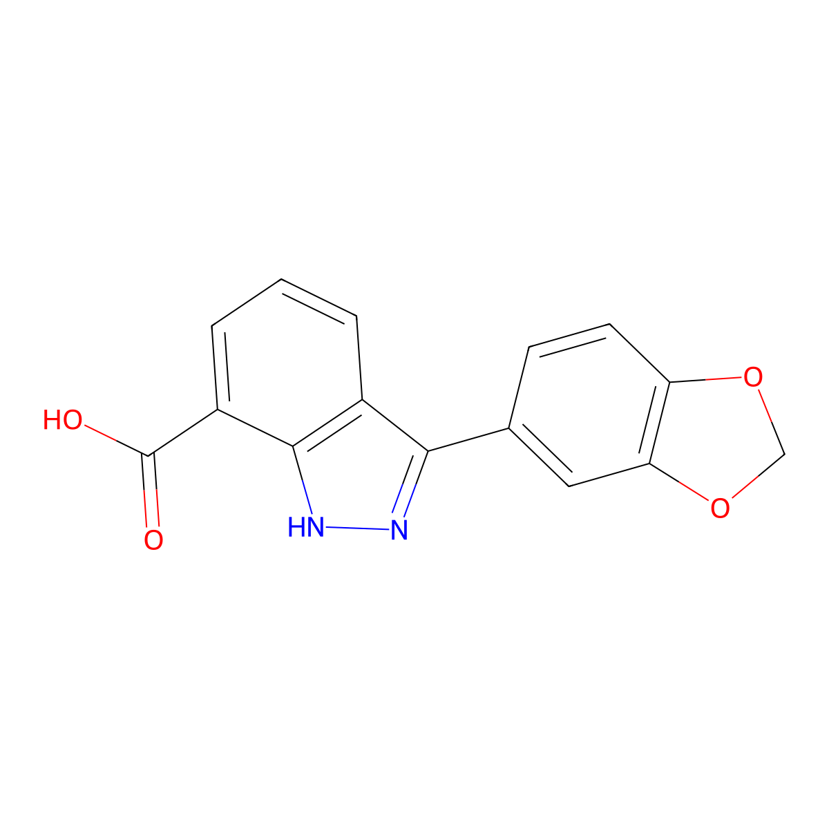 3-(2H-1,3-benzodioxol-5-yl)-1H-indazole-7-carboxylic acid molecular structure, CAS 1181315-04-7