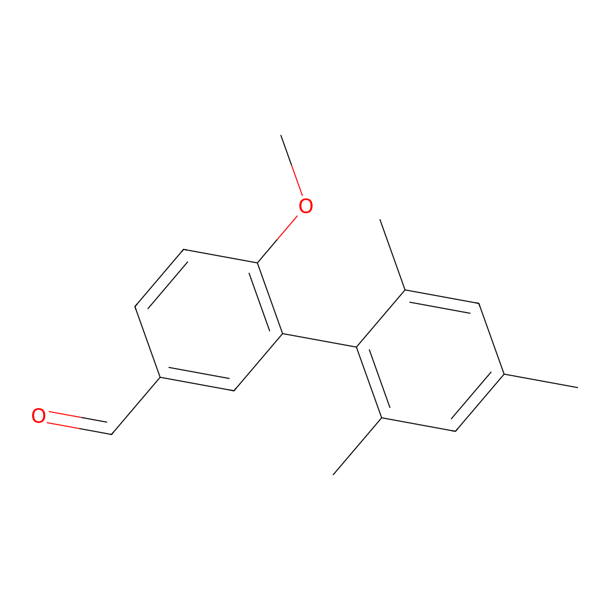 6-Methoxy-2',4',6'-trimethyl[1,1'-biphenyl]-3-carboxaldehyde molecular structure, CAS 1181320-48-8