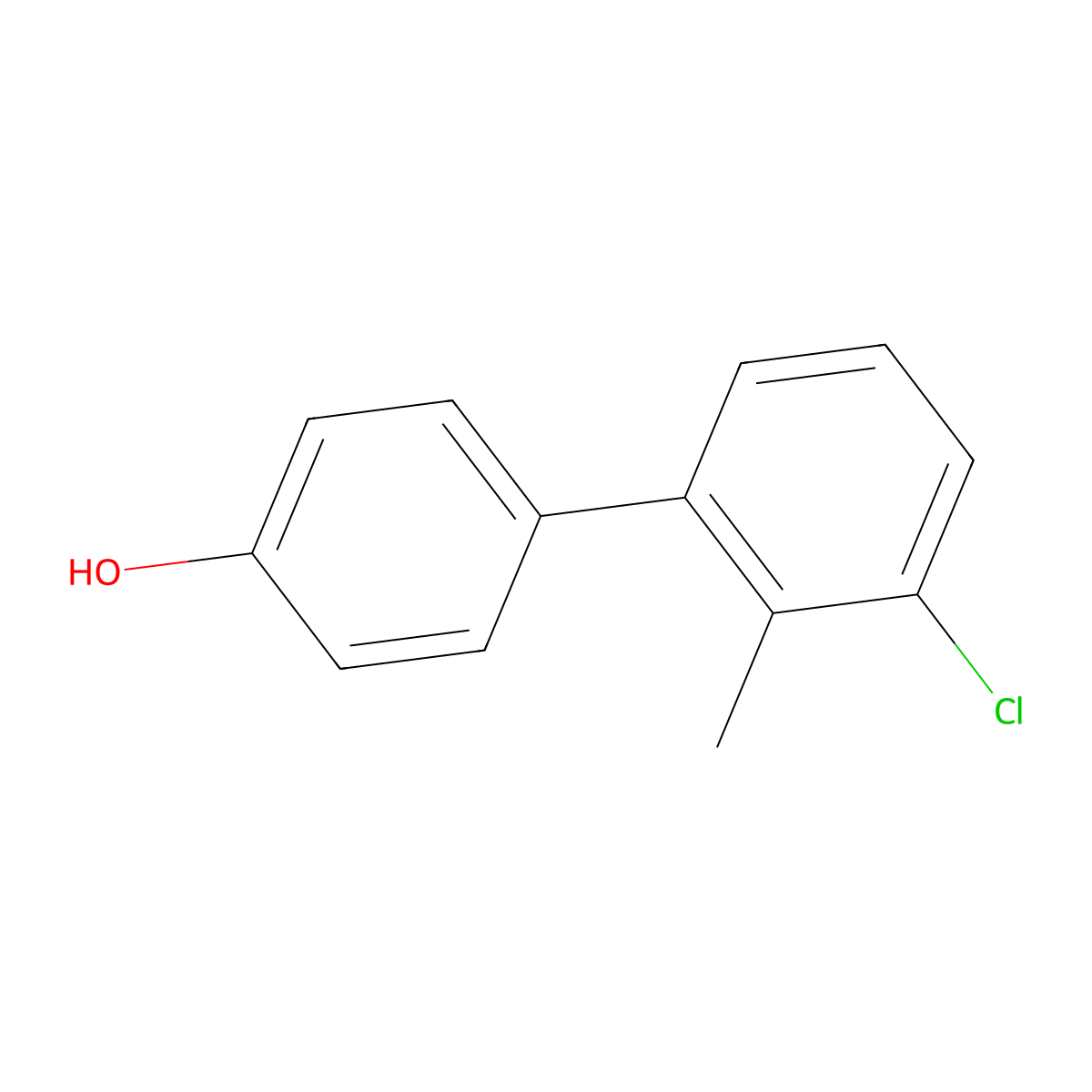 4-(3-Chloro-2-methylphenyl)phenol molecular structure, CAS 1181320-98-8