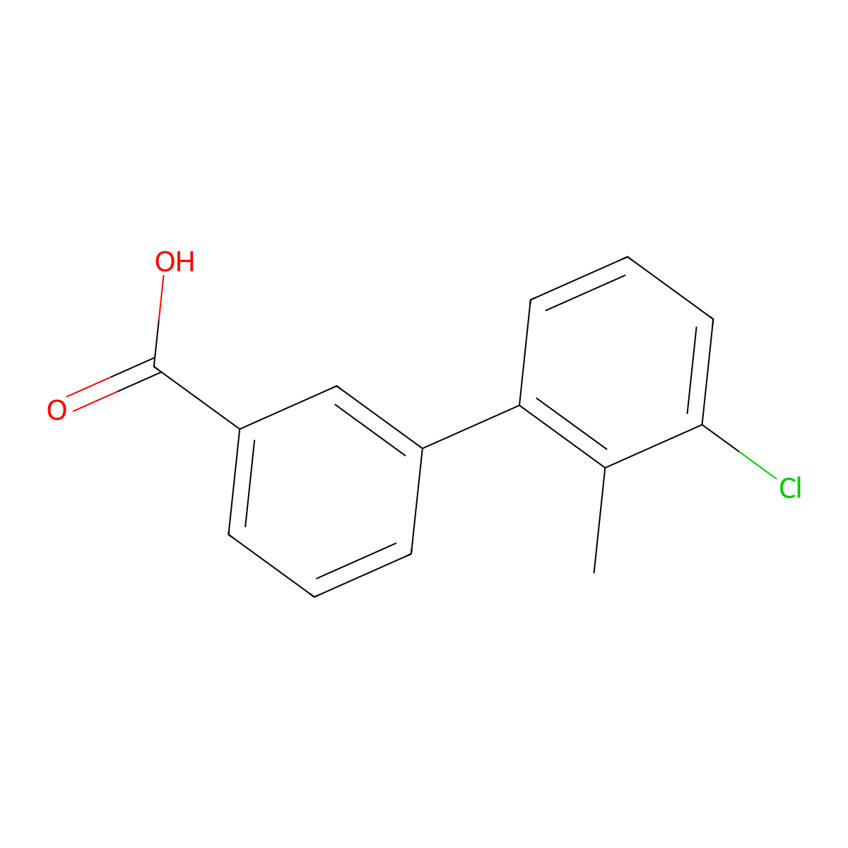 3'-Chloro-2'-methylbiphenyl-3-carboxylic acid molecular structure, CAS 1181321-00-5